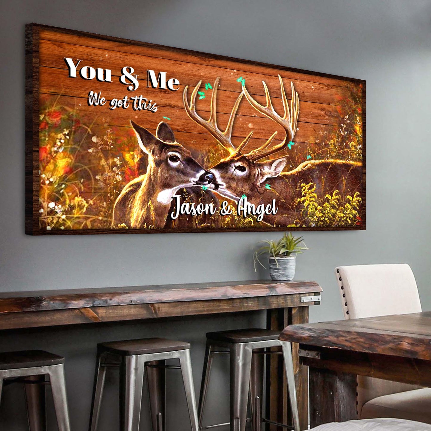 Deer Couple Sign Style 1 - Image by Tailored Canvases