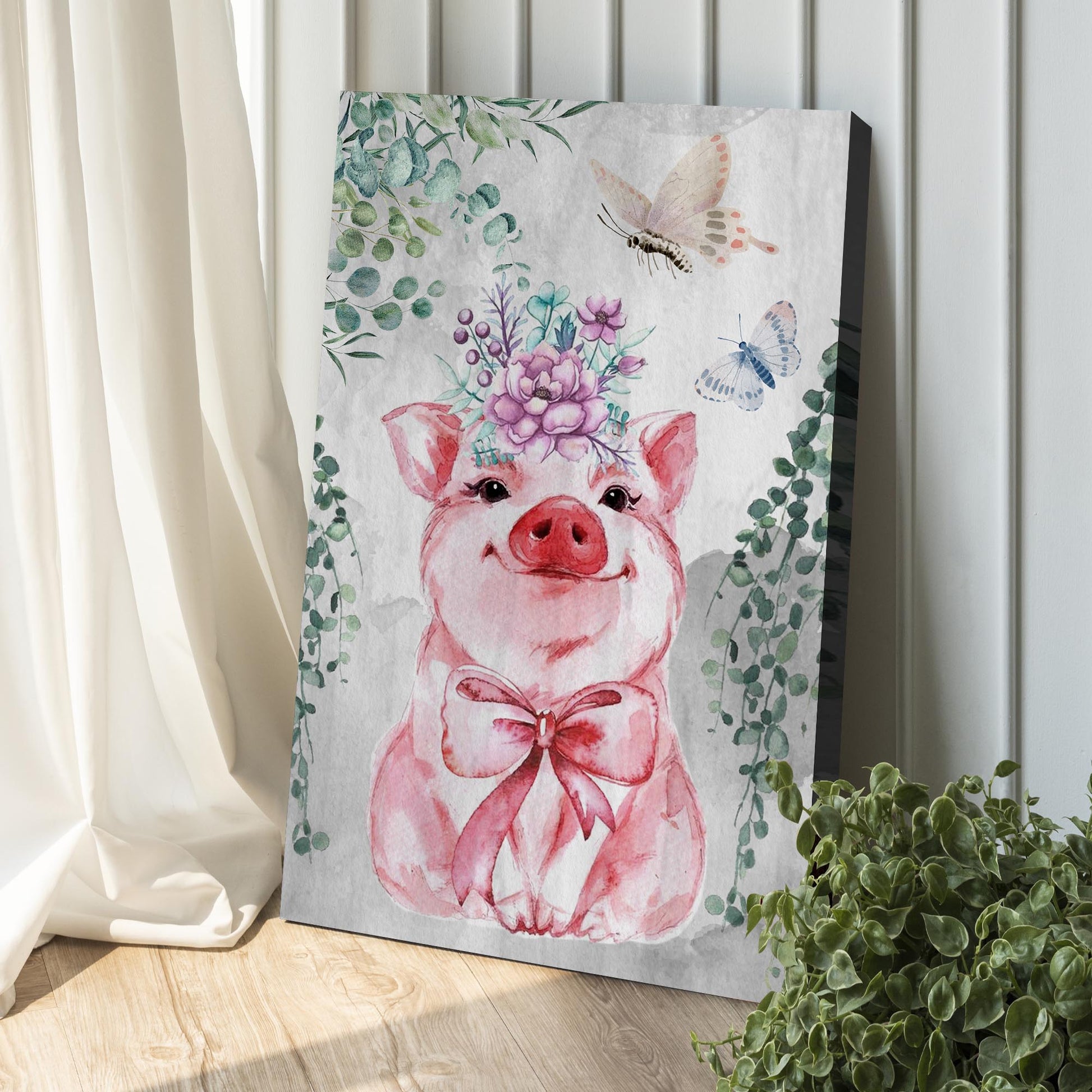 The Cutest Piglet Canvas Wall Art Style 1 - Image by Tailored Canvases