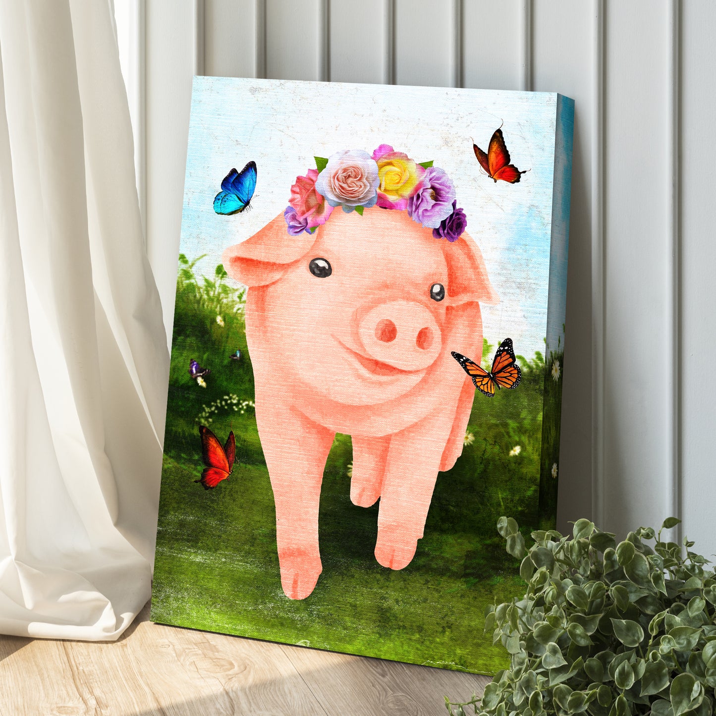 The Most Adorable Pig Canvas Wall Art Style 2 - Image by Tailored Canvases
