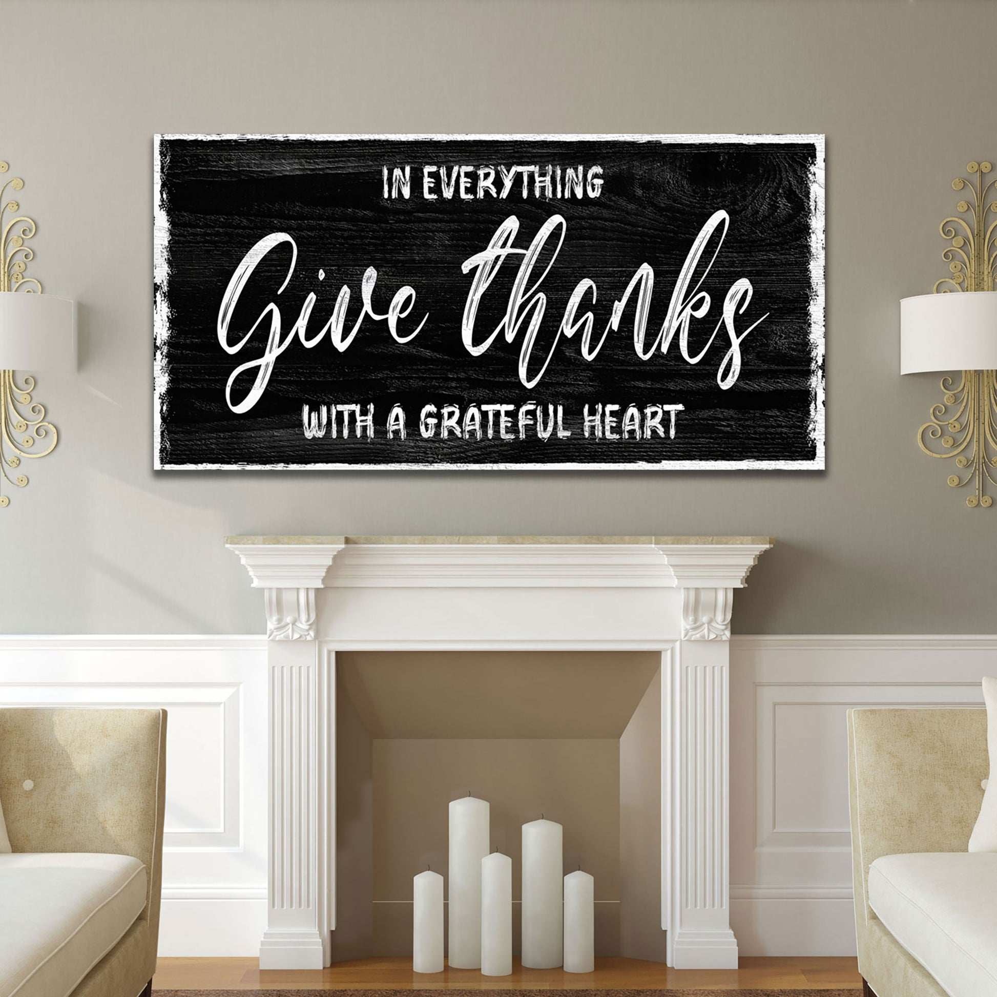 In Everything Give Thanks Sign Style 1 - Image by Tailored Canvases
