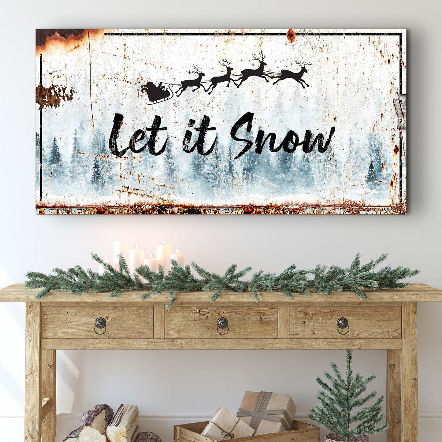 Let It Snow Christmas Sign Style 1 - Image by Tailored Canvases