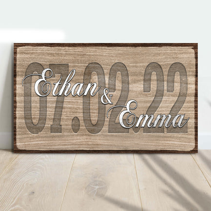Couple Wedding Date Sign  - Image by Tailored Canvases