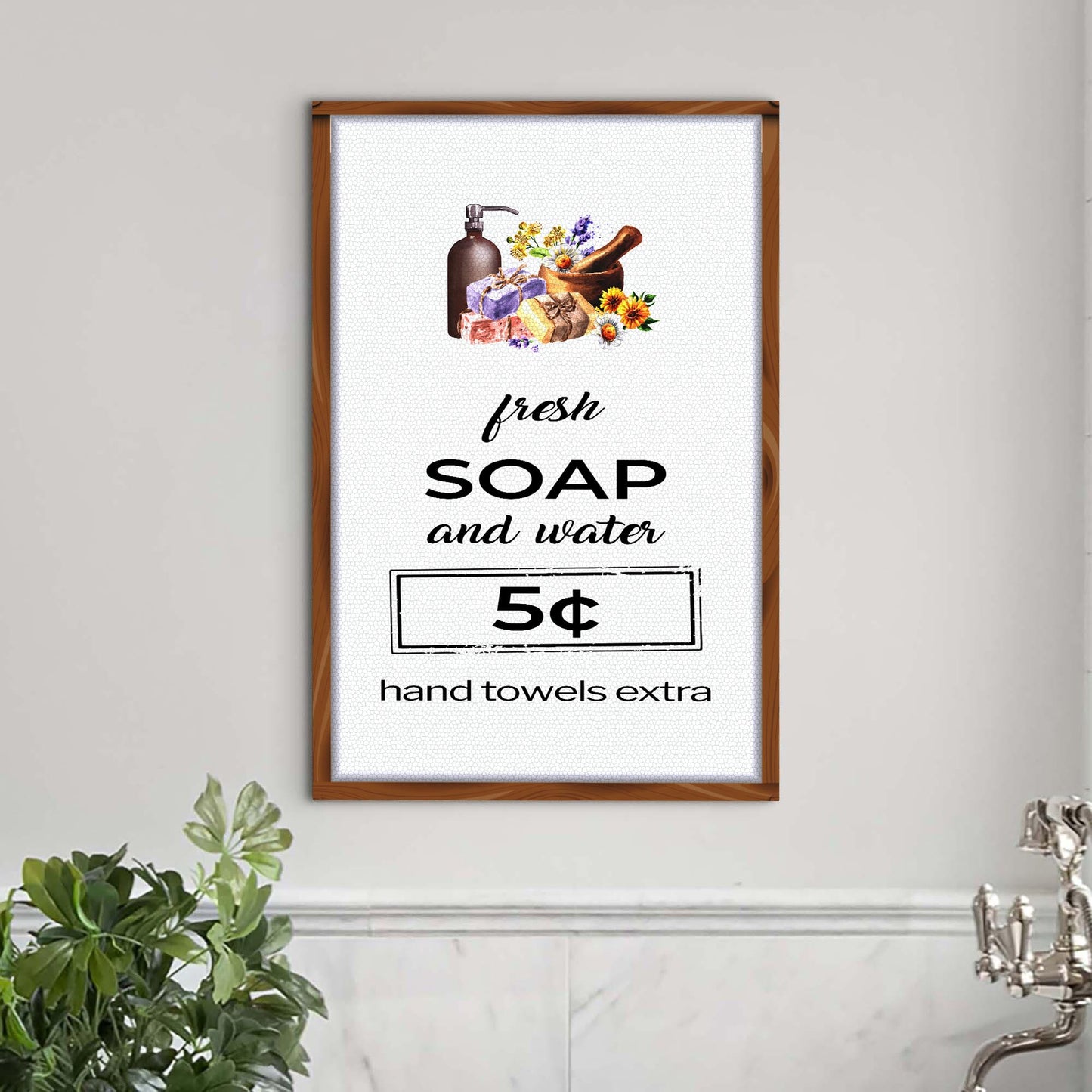Fresh Soap And Water Bathroom Sign II Style 1 - Image by Tailored Canvases