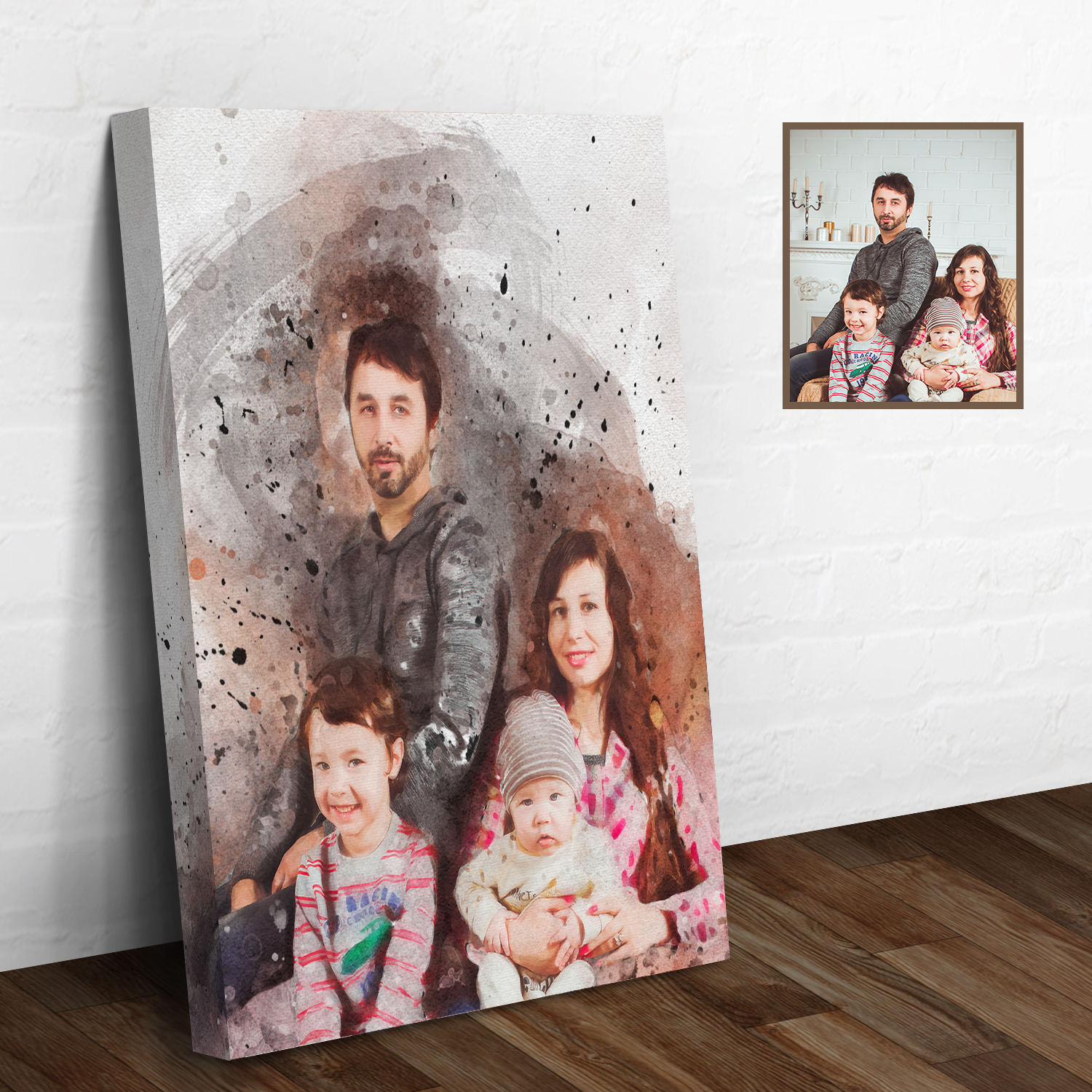 Family Watercolor Portrait (Ready to Hang) - Wall Art Image by Tailored CanvasesFamily Watercolor Portrait Sign Style 2 - Image by Tailored Canvases