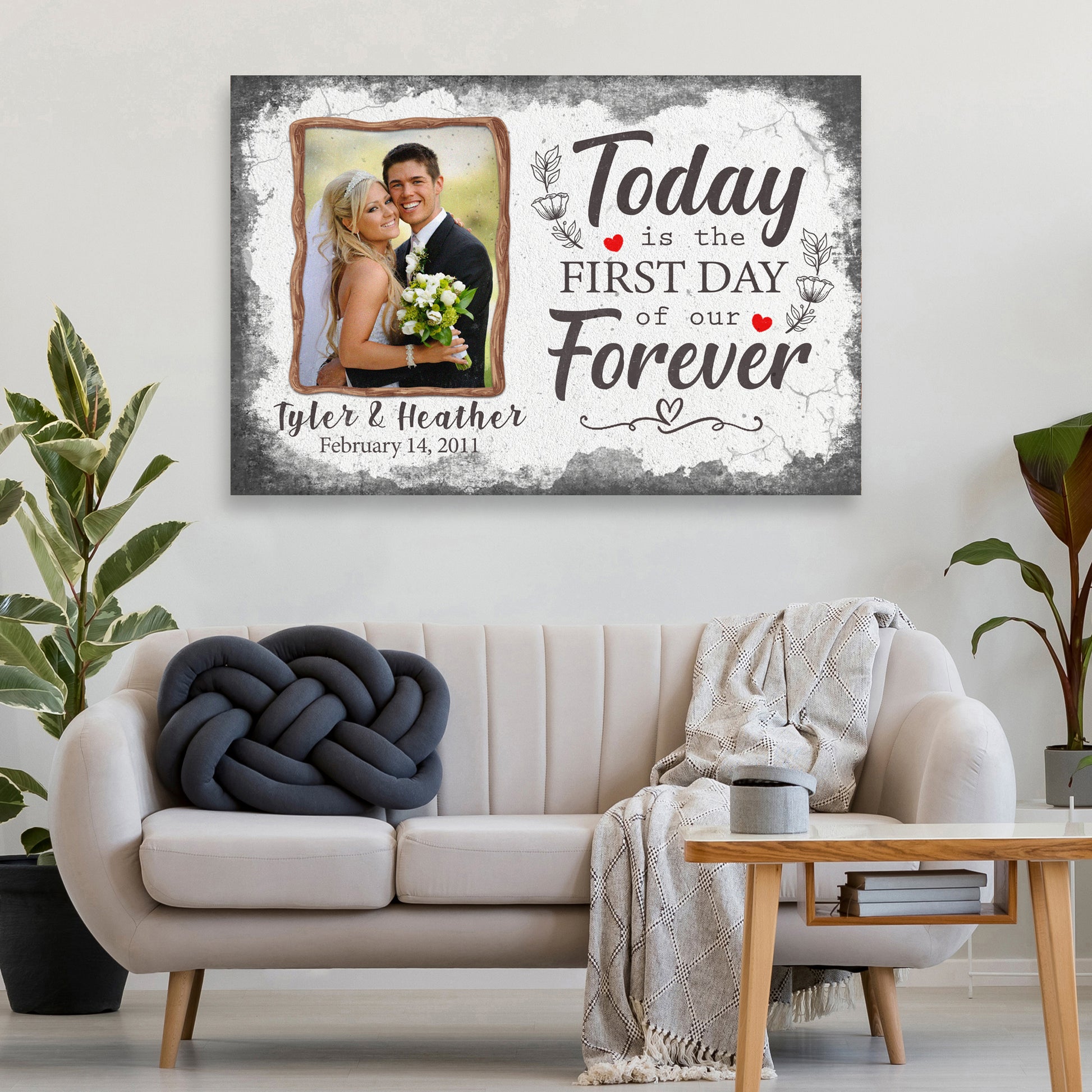 Today Is The First Day Of Our Forever Sign Style 2 - Image by Tailored Canvases