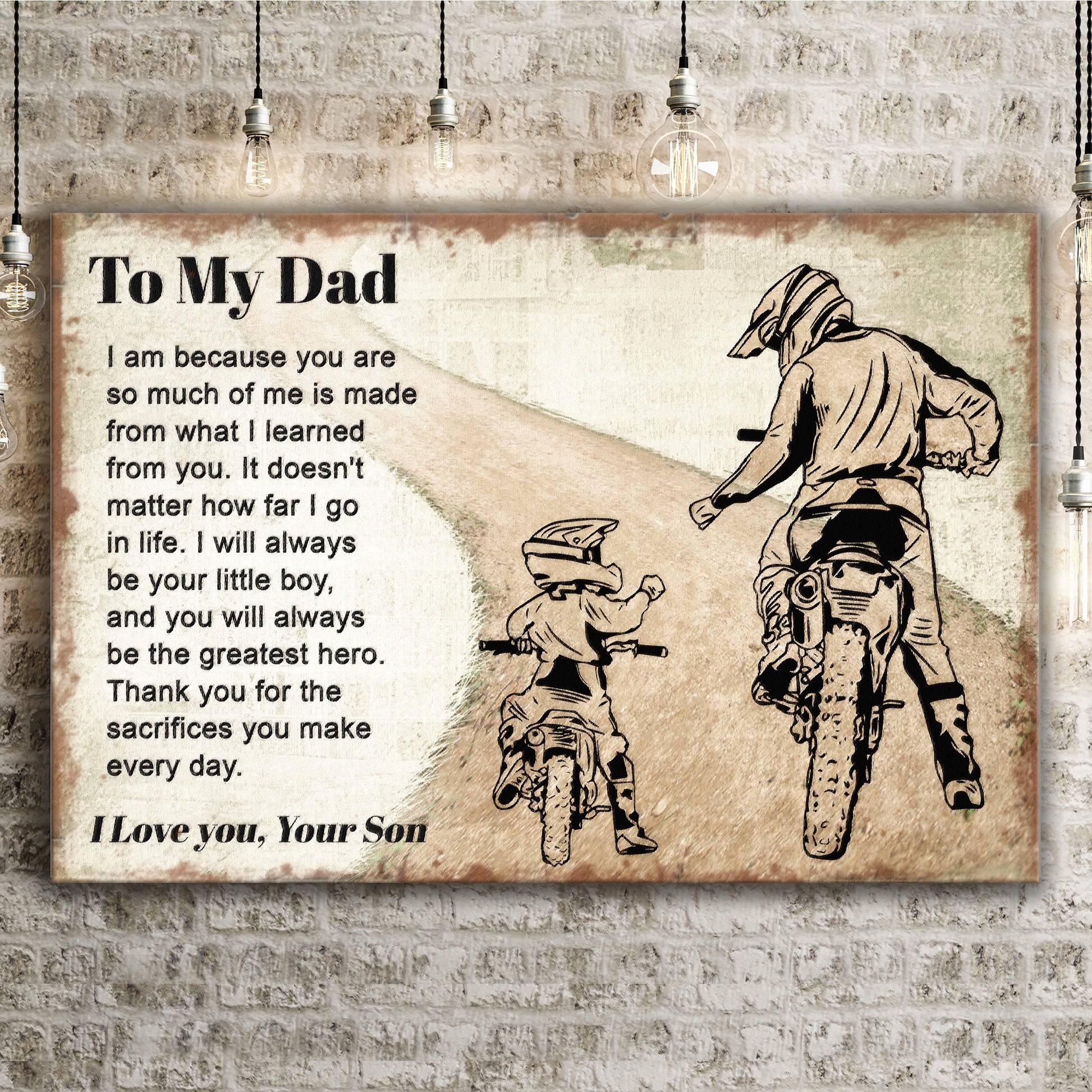You Will Always Be The Greatest Hero Happy Father's Day Sign Style 2 - Image by Tailored Canvases