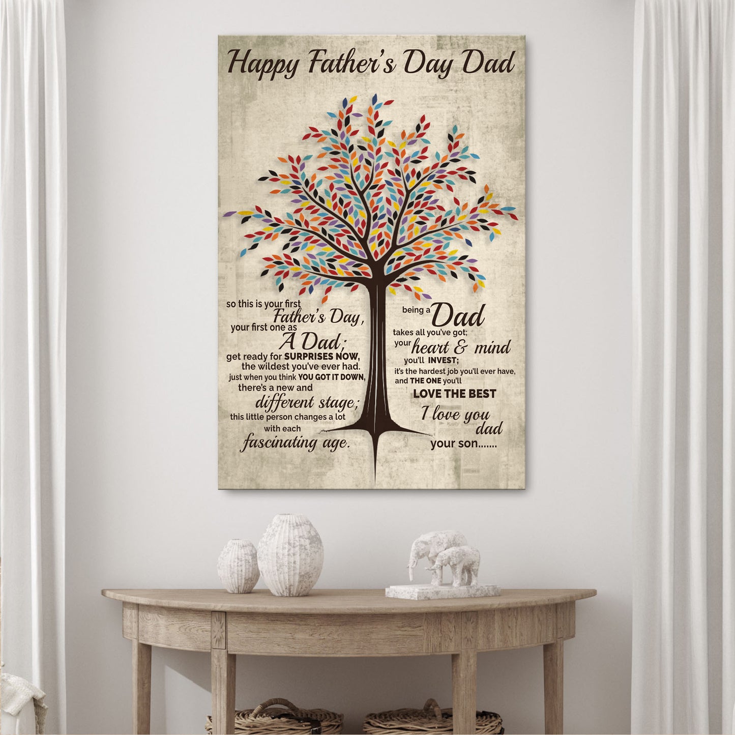 Being A Dad Is The Hardest Job Happy Father's Day Sign Style 1 - Image by Tailored Canvases
