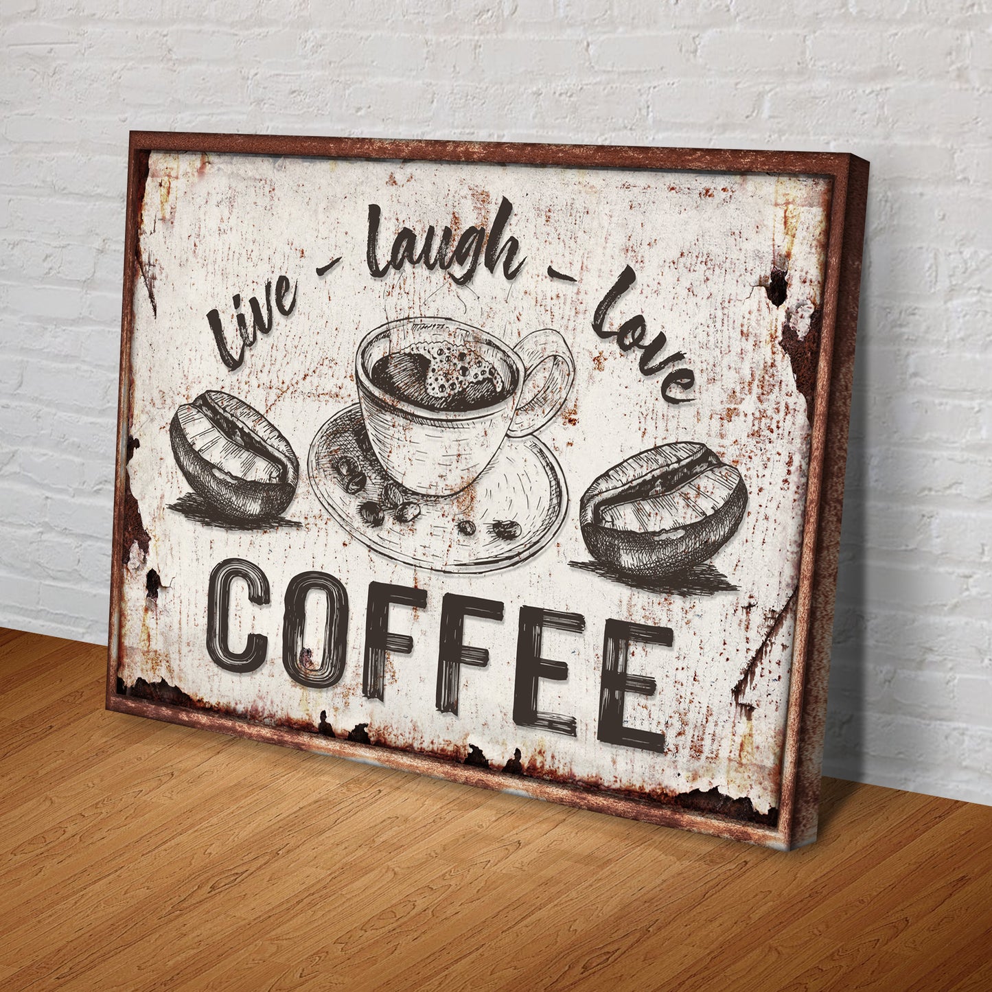 Live Laugh Love Coffee Sign Style 2 - Image by Tailored Canvases