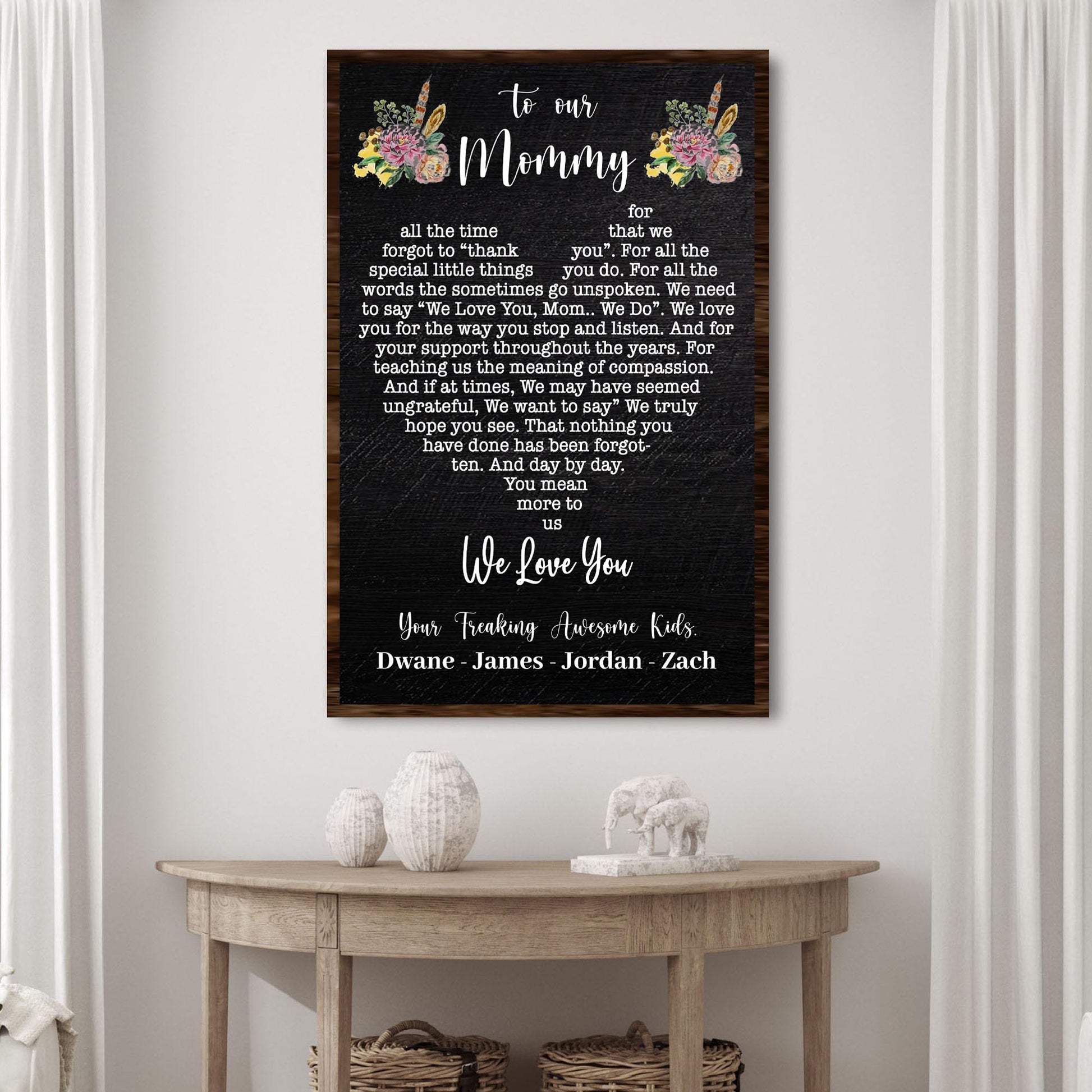 To Our Mommy We Love You Happy Mother's Day Sign Style 2 - Image by Tailored Canvases