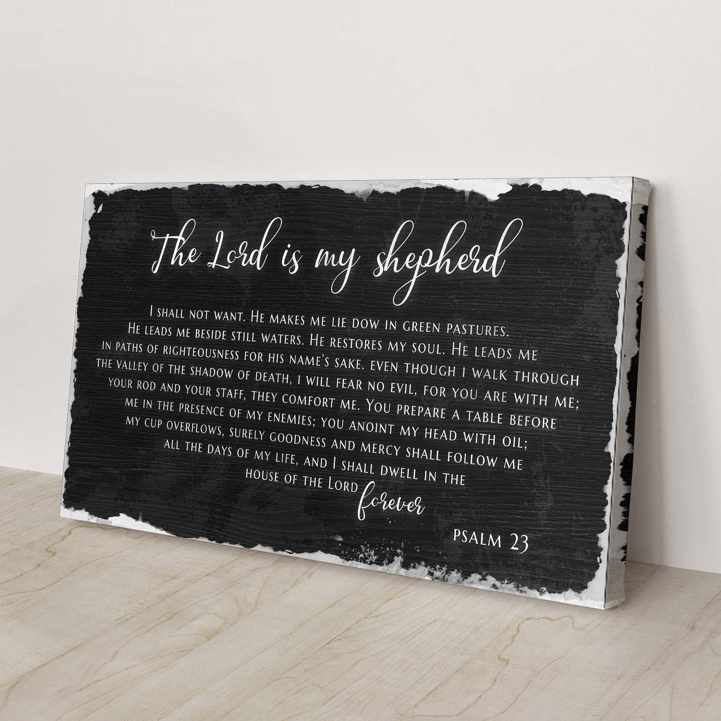 Psalm 23 - The Lord Is My Shepherd Sign IV Style 2 - Image by Tailored Canvases