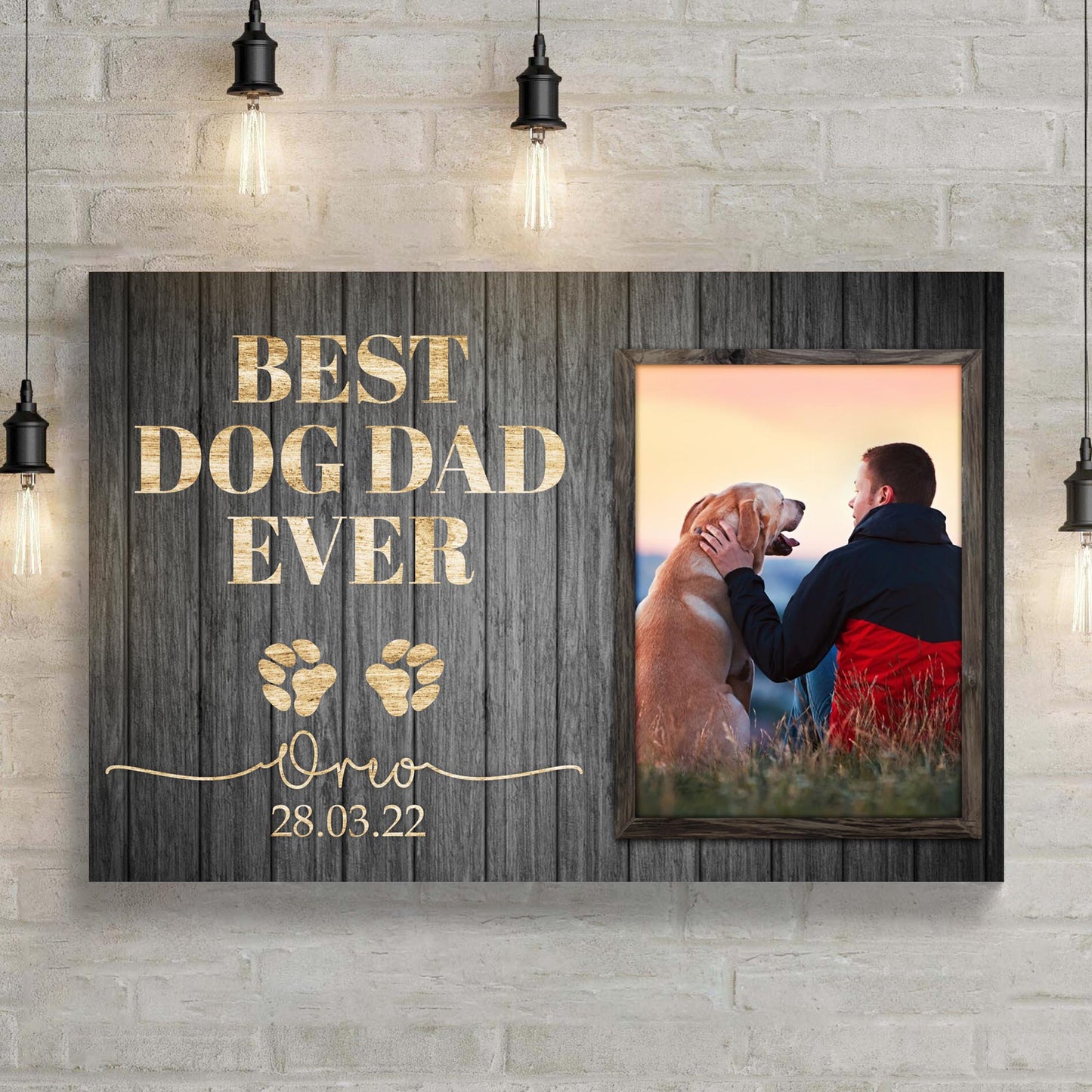 Best Dog Dad Ever Sign II Style 1 - Image by Tailored Canvases