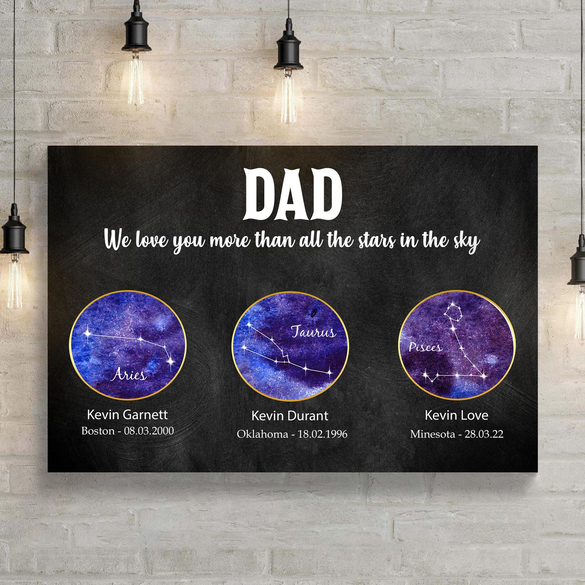 We Love You More Than All The Stars In The Sky Happy Father's Day Sign Style 2 - Image by Tailored Canvases