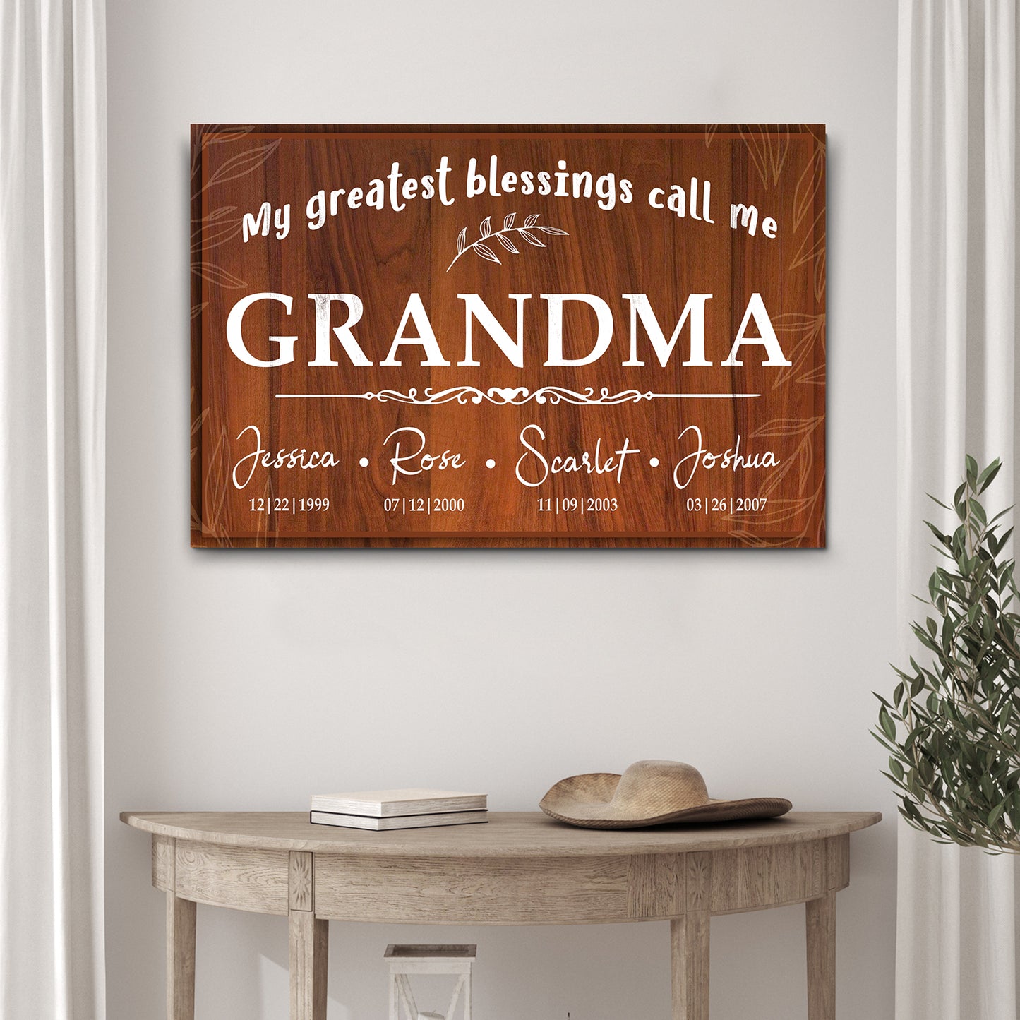 My Greatest Blessing Call Me Grandma Happy Mother's Day Sign | Customizable Canvas Style 2 - Image by Tailored Canvases