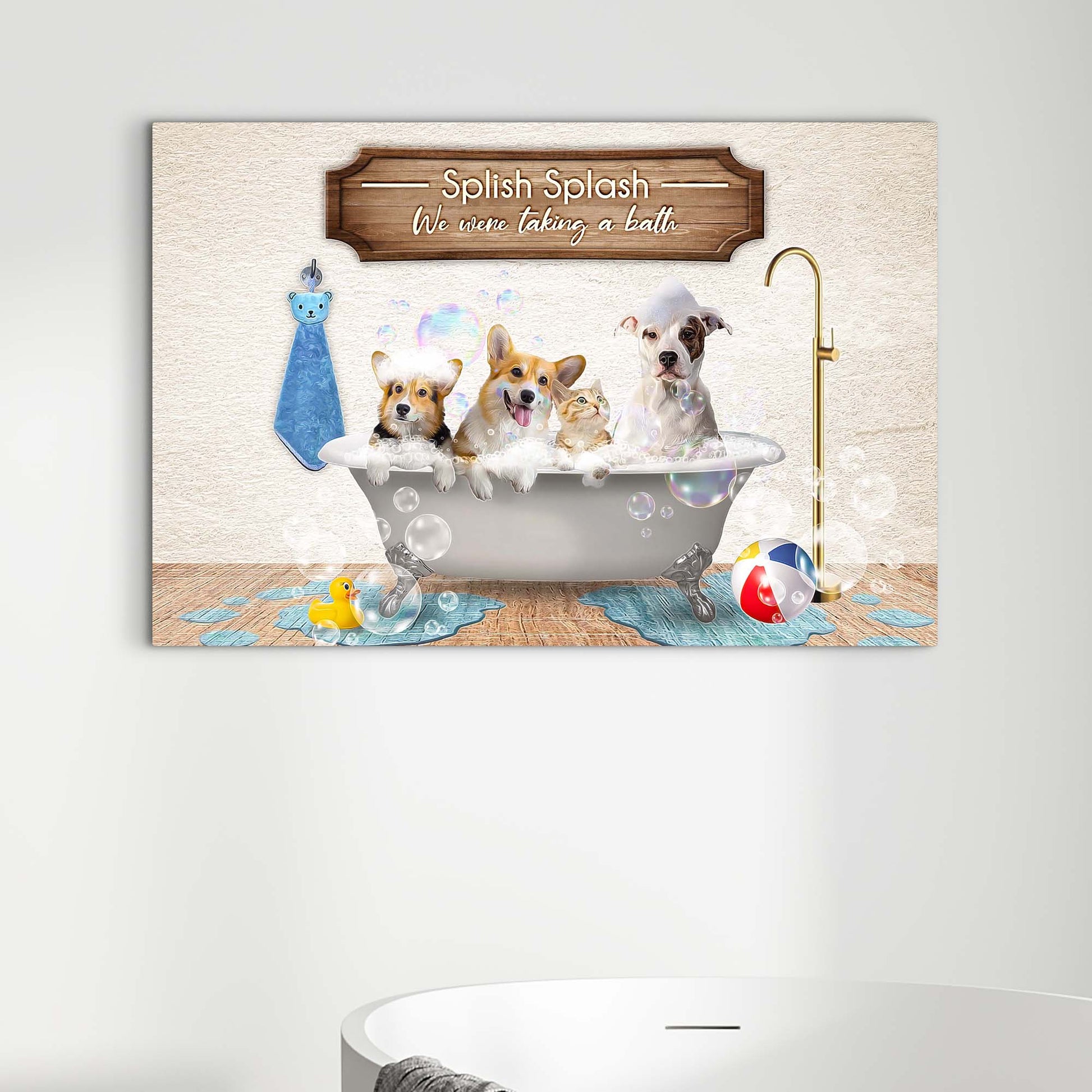 Splish Splash We Were Taking A Bath Sign Style 1 - Image by Tailored Canvases