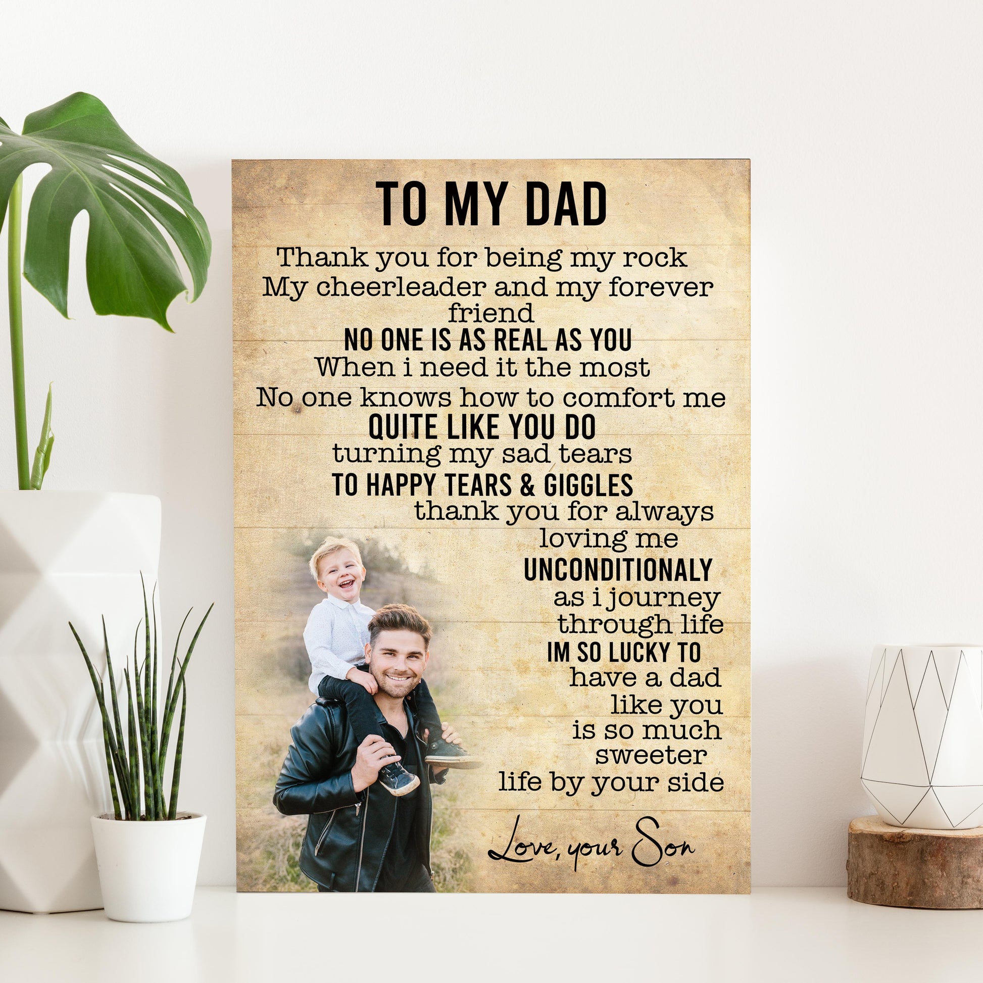 I'm So Lucky To Have A Dad Like You Happy Father's Day Sign Style 2 - Image by Tailored Canvases