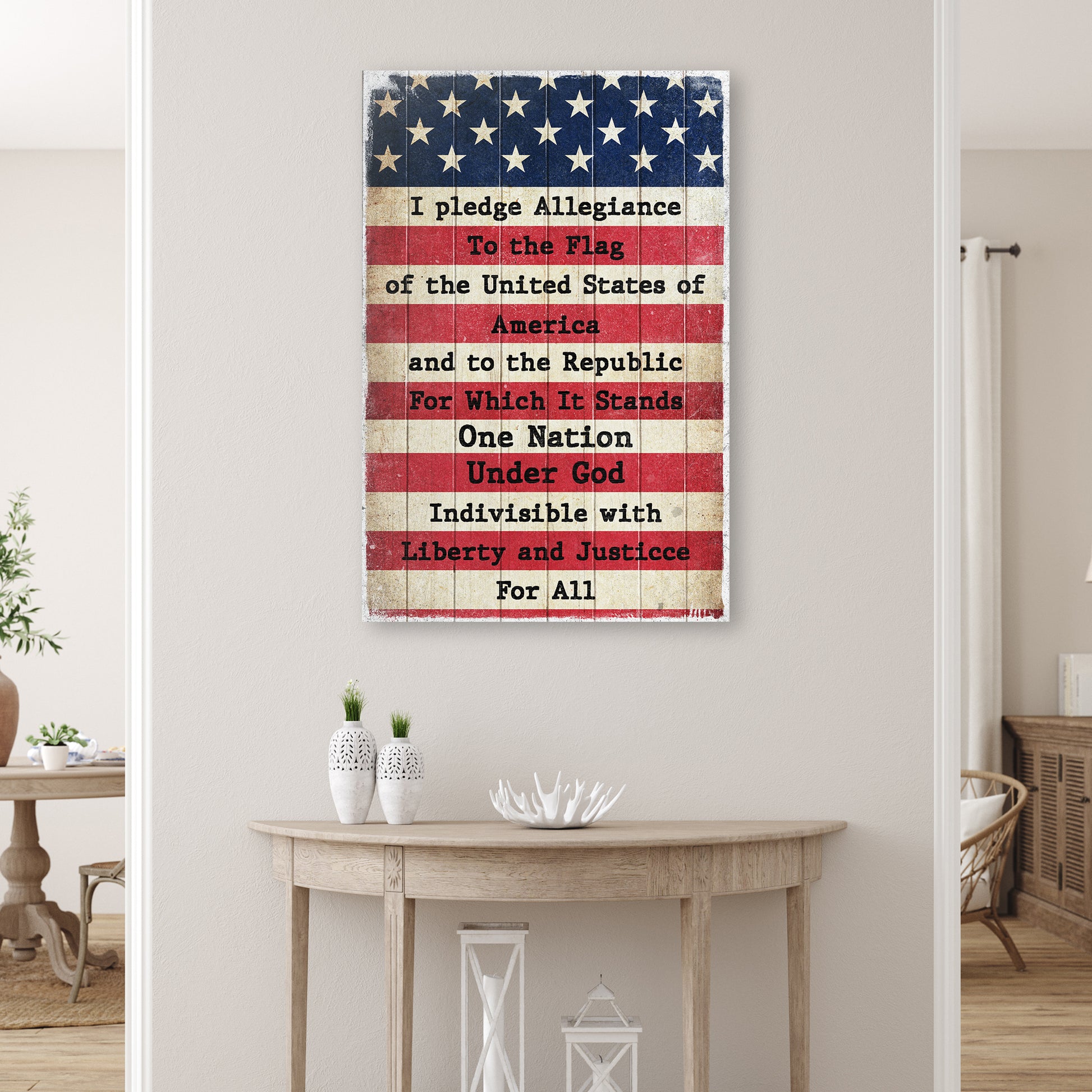 America Pledge Allegiance Sign Style 1 - Image by Tailored Canvases