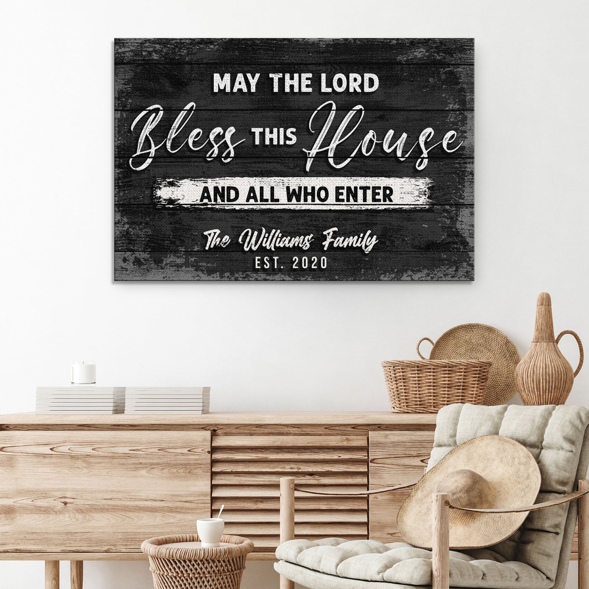 May The Lord Bless This House And All Who Enter Sign | Customizable Canvas Style 2 - Image by Tailored Canvases