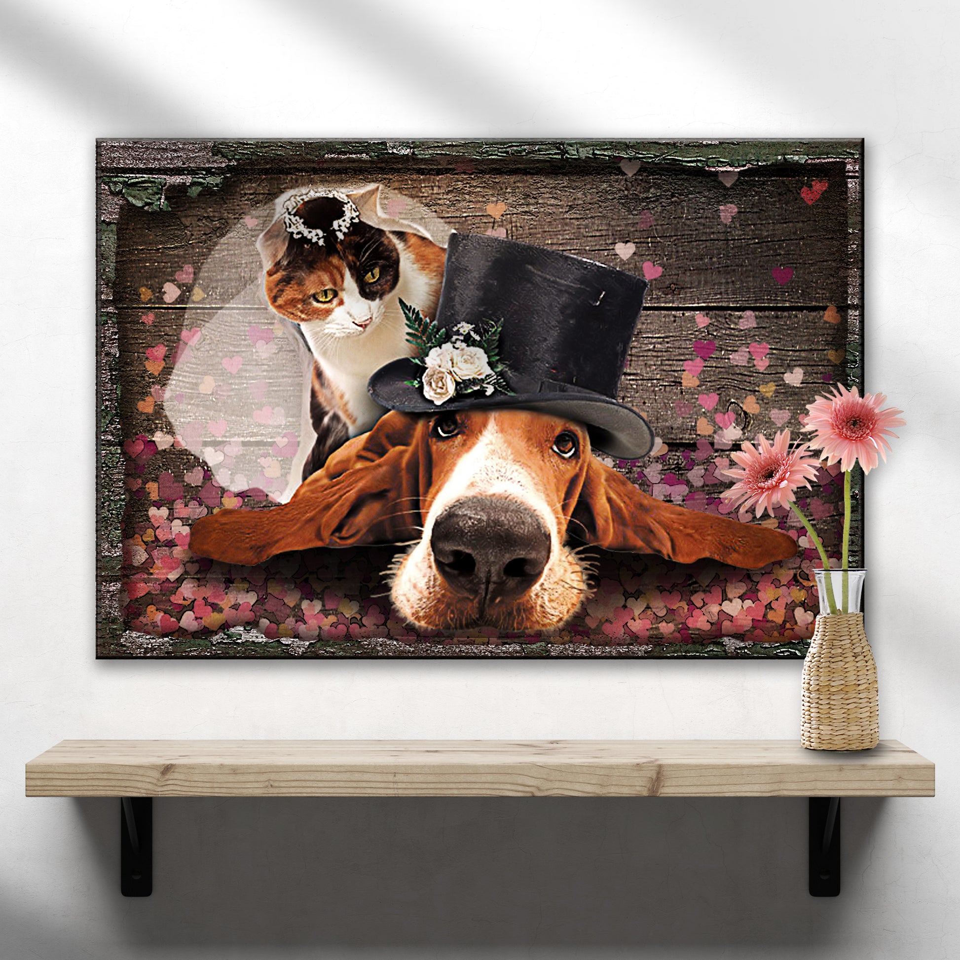 Cat Bride And Dog Groom Canvas Wall Art  - Image by Tailored Canvases