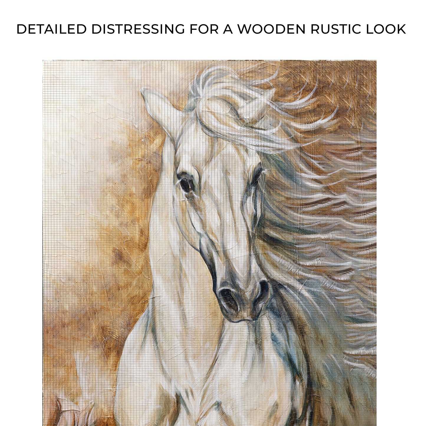 Running White Horse Art (READY TO HANG) - Wall Art Image by Tailored Canvases