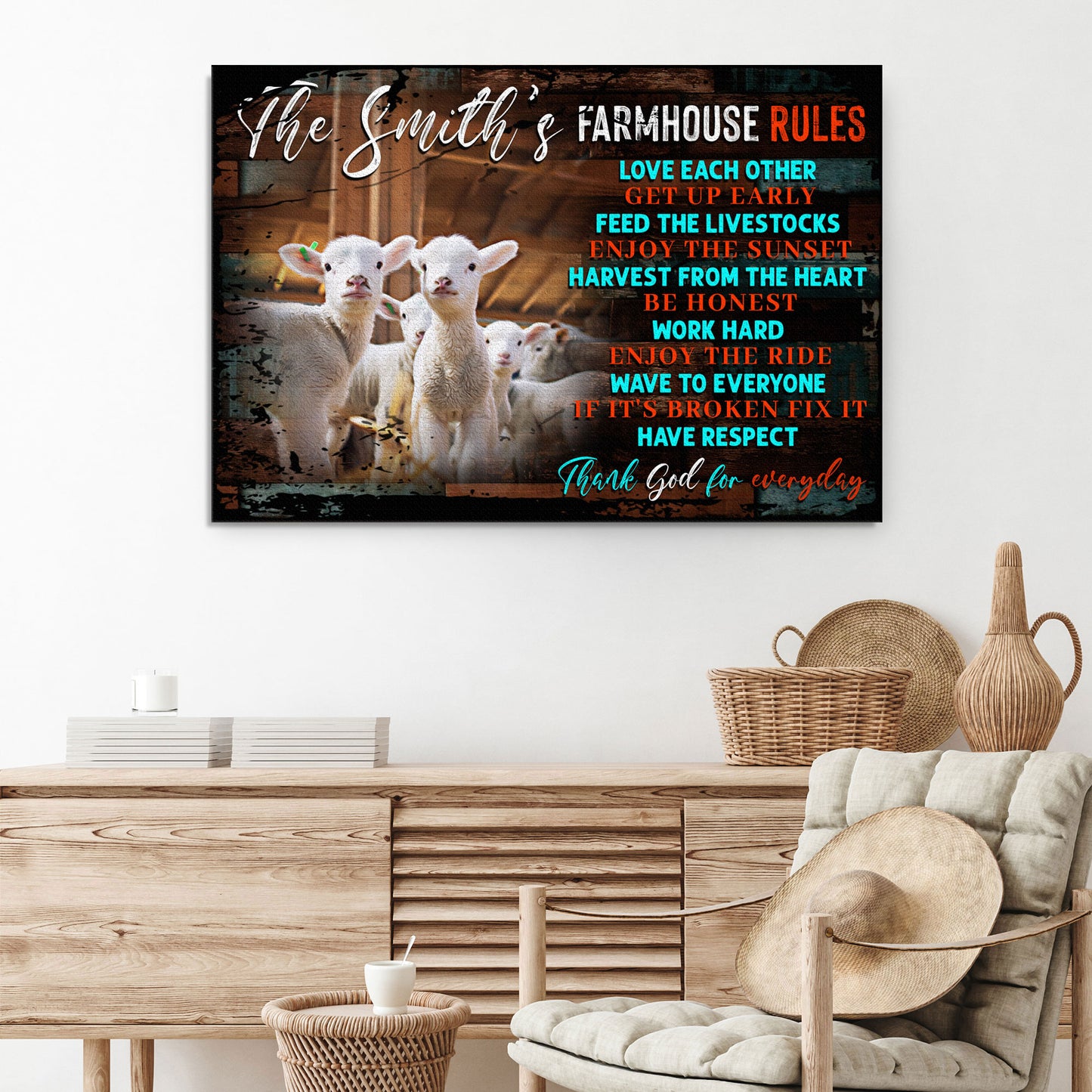 Family Farmhouse Rules Sign - Image by Tailored Canvases