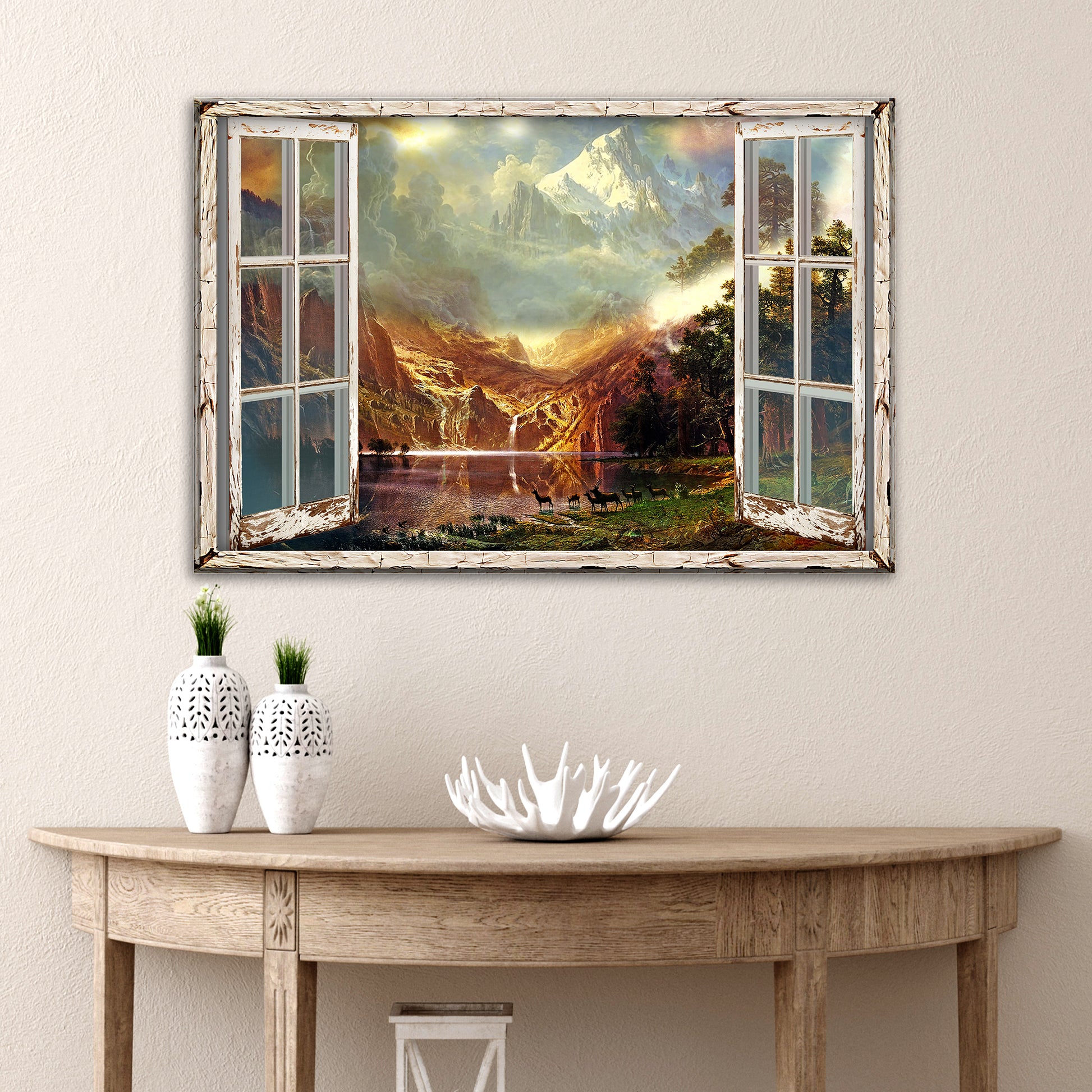 Lake By The Window Canvas Wall Art Style 2 - Image by Tailored Canvases