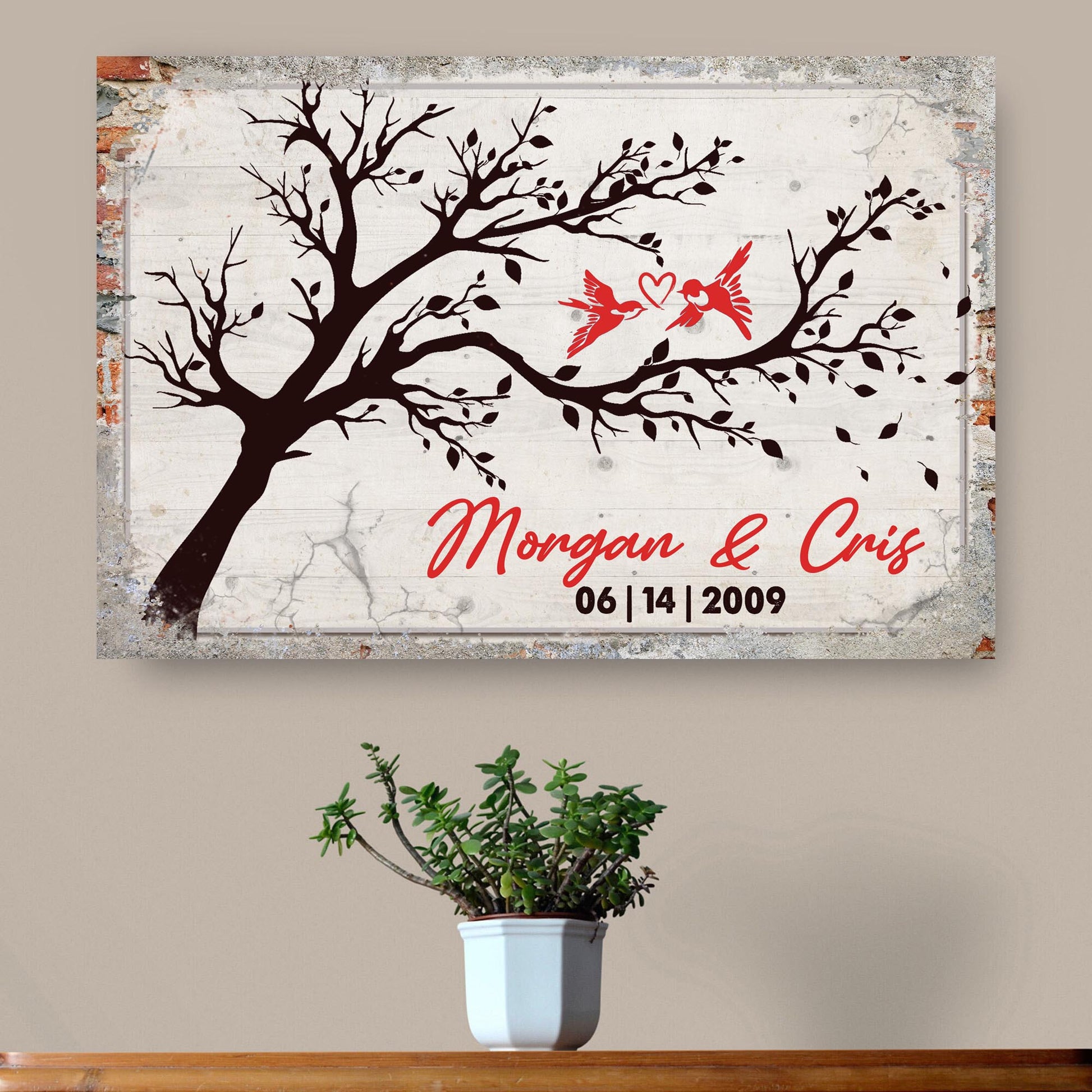 Love Birds Couple Sign II Style 1 - Image by Tailored Canvases