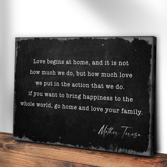 Love Begins At Home Sign II Style 2 - Image by Tailored Canvases