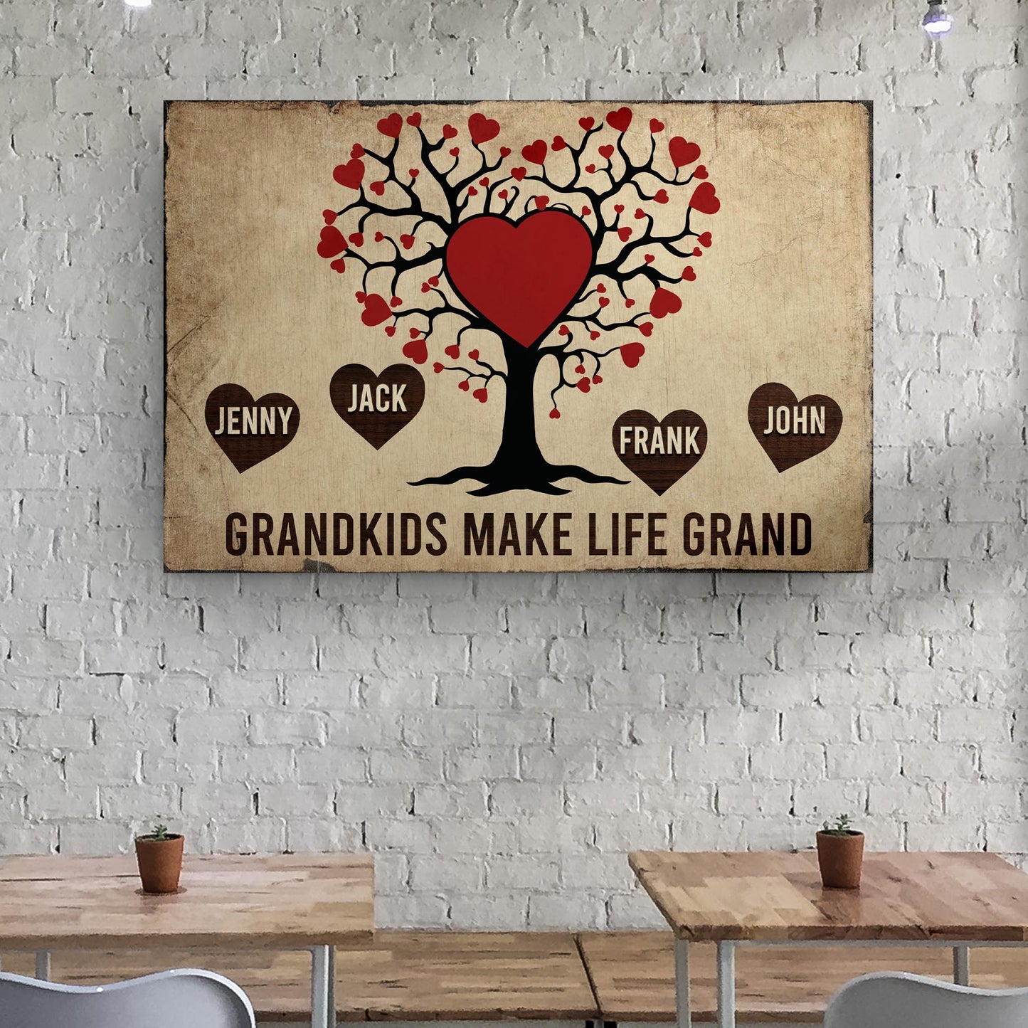 Grandkids Make Life Grand Sign Style 2 - Image by Tailored Canvases