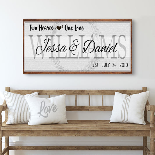 Two Hearts One Love Couple Canvas (Ready to hang) - Wall Art Image by Tailored Canvases