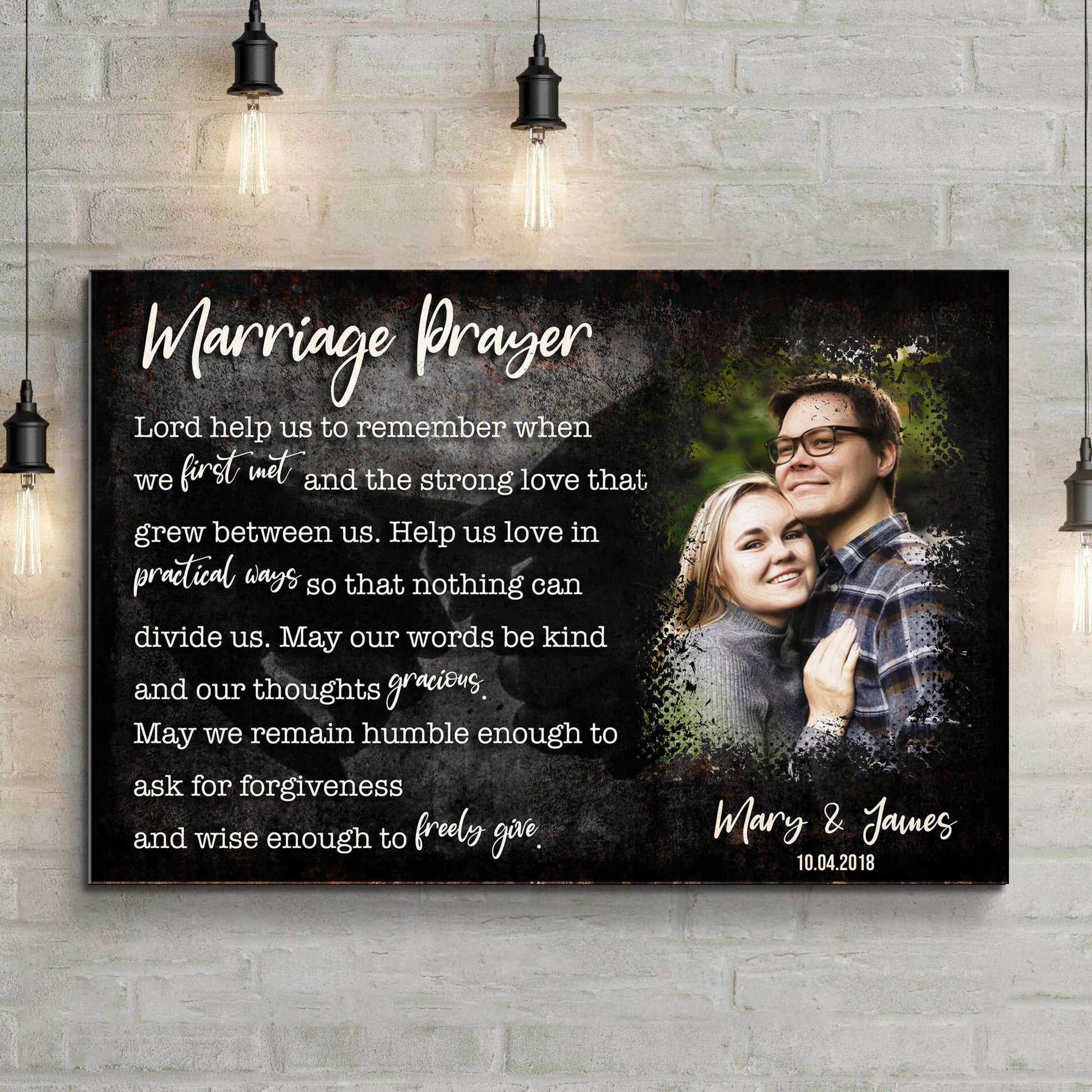 Marriage Prayer Couple Sign Style 1 - Image by Tailored Canvases