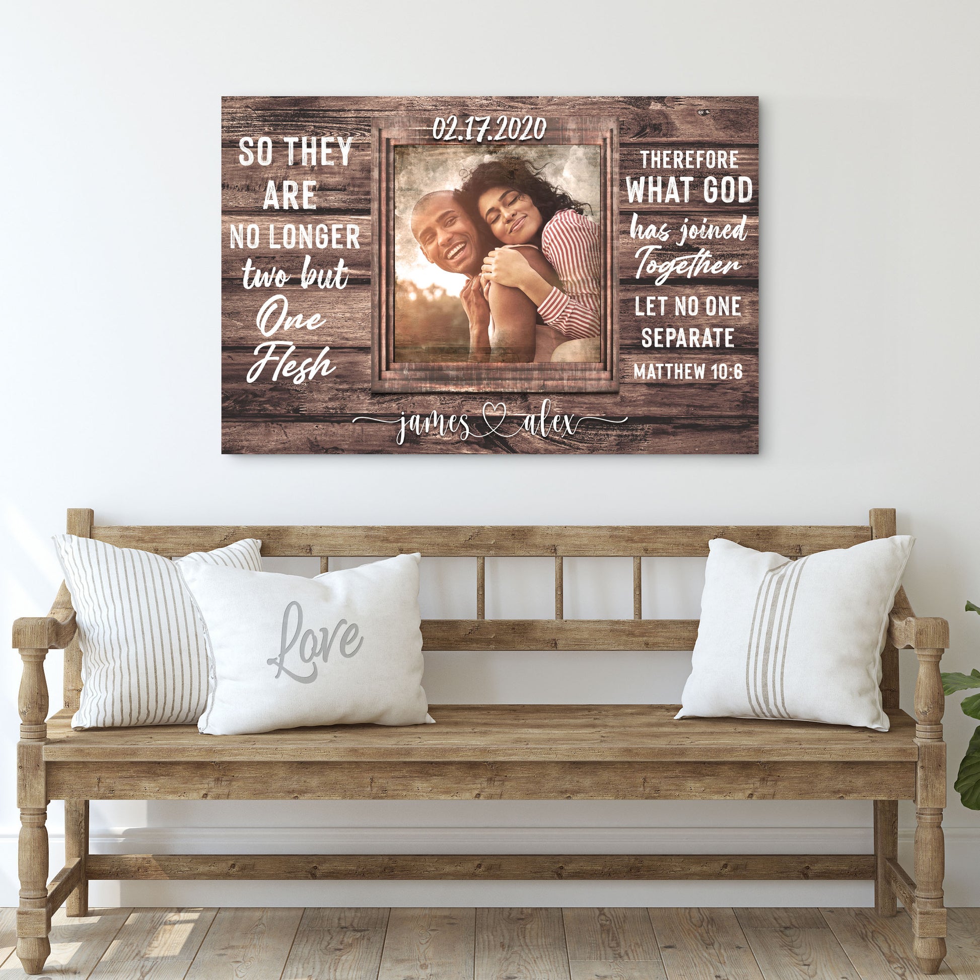 Matthew 19:6 - What God Has Joined Together Let No One Separate Sign II Style 1 - Image by Tailored Canvases