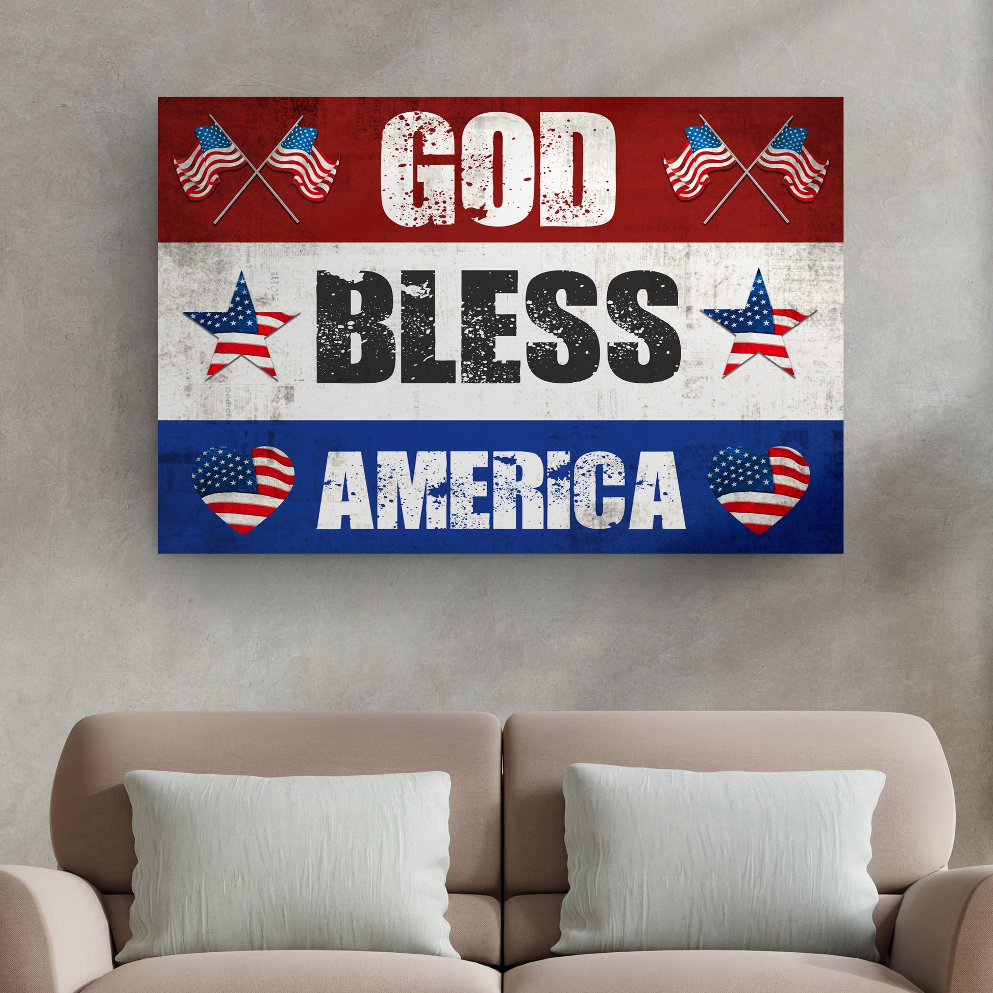 God Bless America Sign IV Style 2 - Image by Tailored Canvases