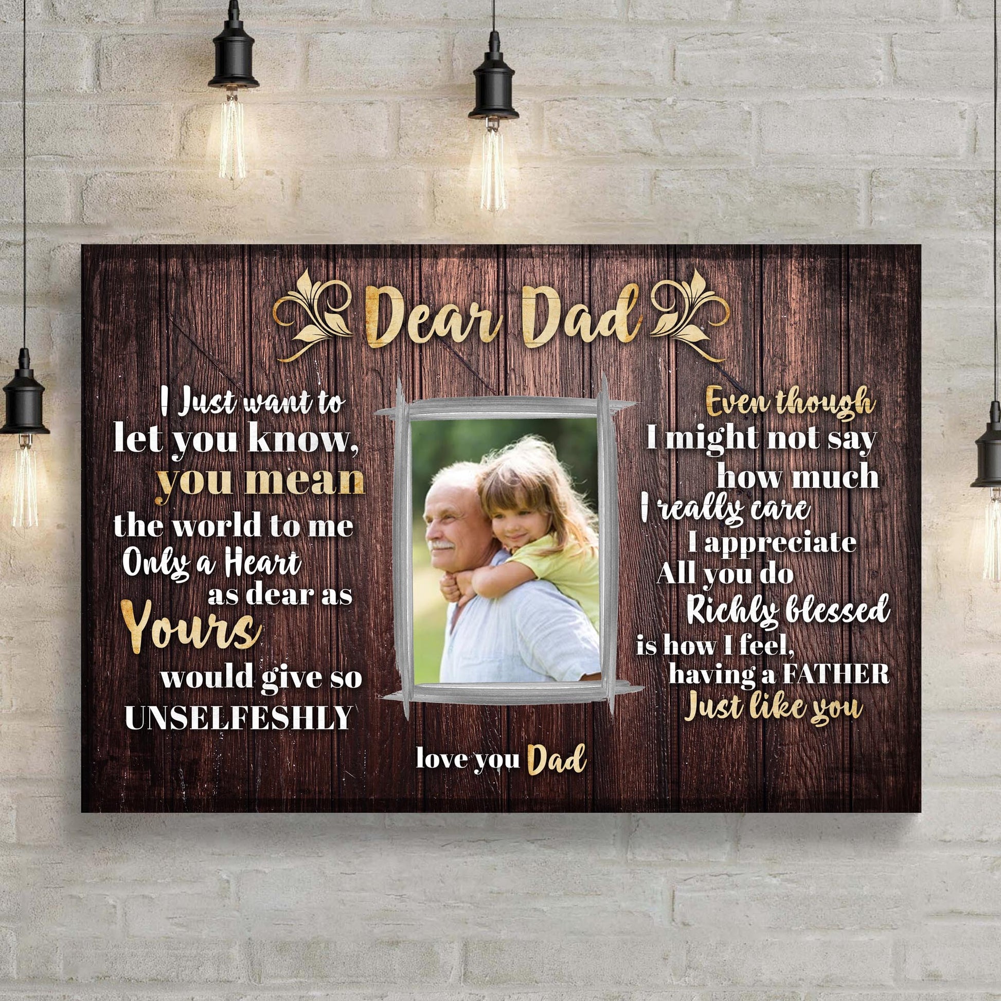 You Mean The World To Me Happy Father's Day Sign Style 2 - Image by Tailored Canvases