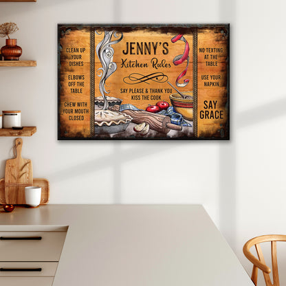 Kitchen Rules Sign Style 2 - Image by Tailored Canvases