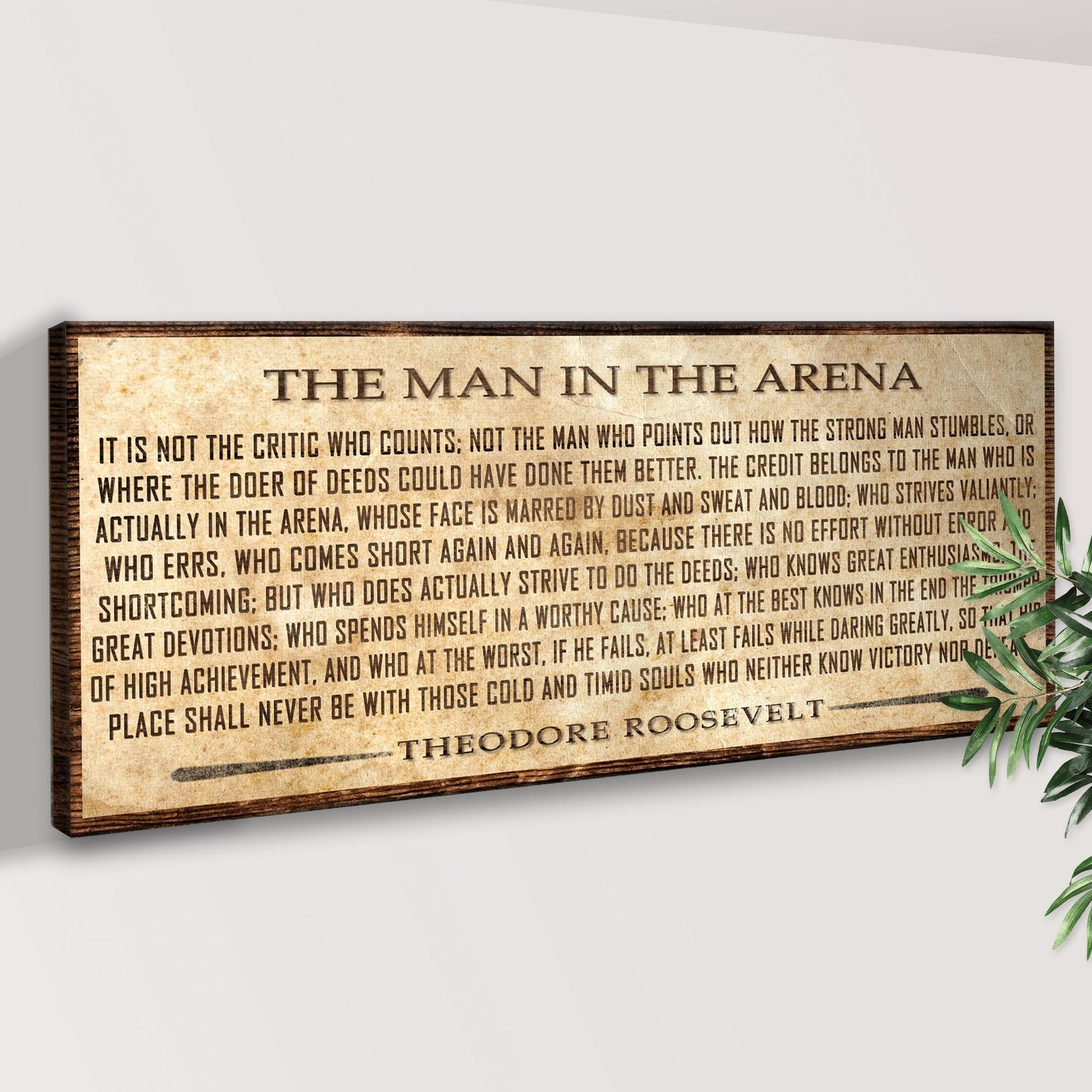 The Man In The Arena Sign V Style 2 - Image by Tailored Canvases