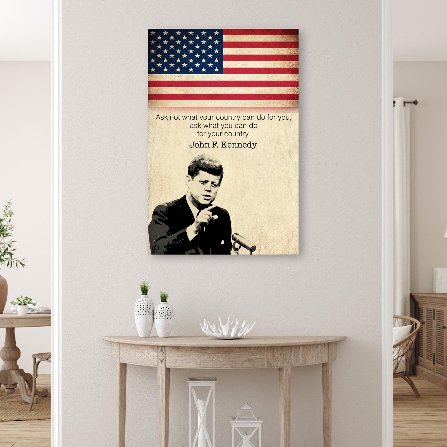 John F. Kennedy Inaugural Address Sign II Style 2 - Image by Tailored Canvases