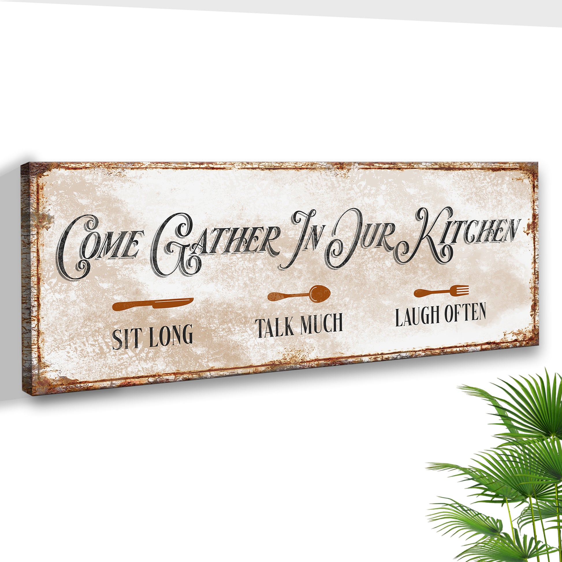 Come Gather In Our Kitchen Sign II Style 2 - Image by Tailored Canvases