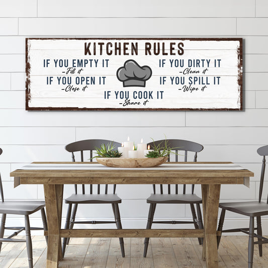 If You Cook It, Share It Kitchen Rules Sign Style 2 - Image by Tailored Canvases