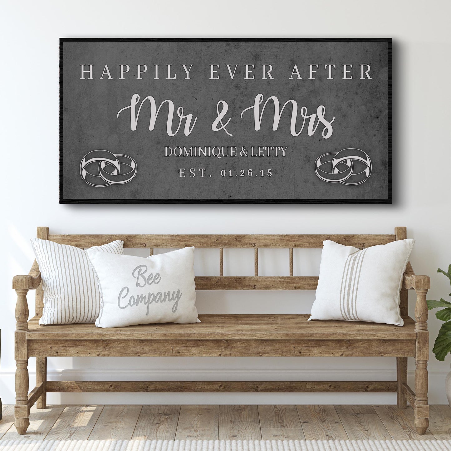 Happily Ever After Couple Sign IV Style 2 - Image by Tailored Canvases