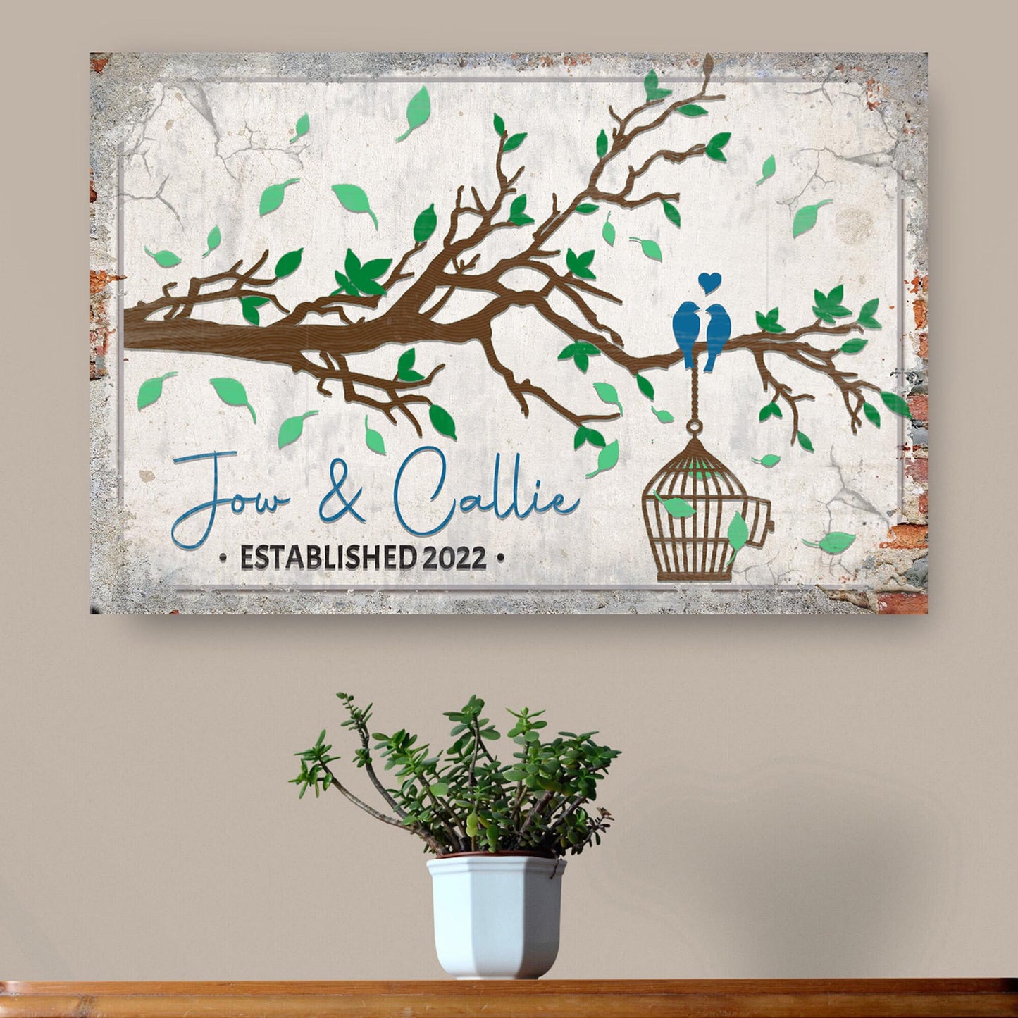 Love Birds Couple Sign Style 2 - Image by Tailored Canvases