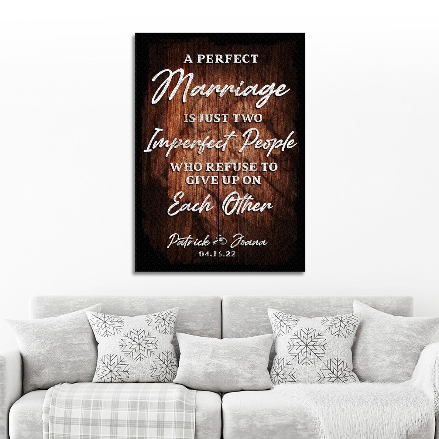 A Perfect Marriage Sign Style 1 - Image by Tailored Canvases