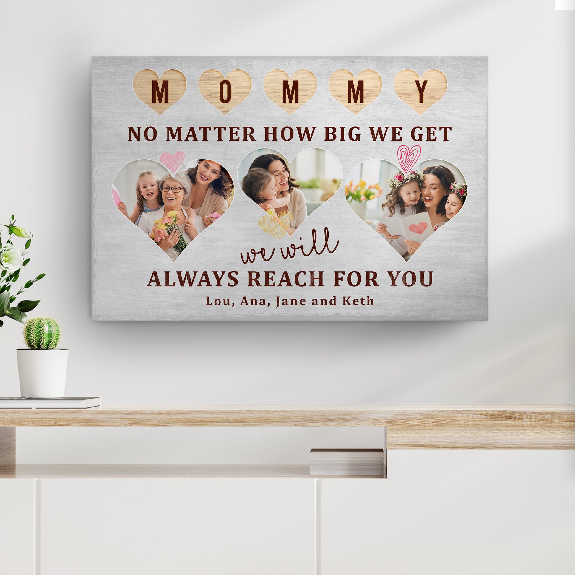 Mommy, No Matter What We Will Always Reach For You Sign Style 2 - Image by Tailored Canvases
