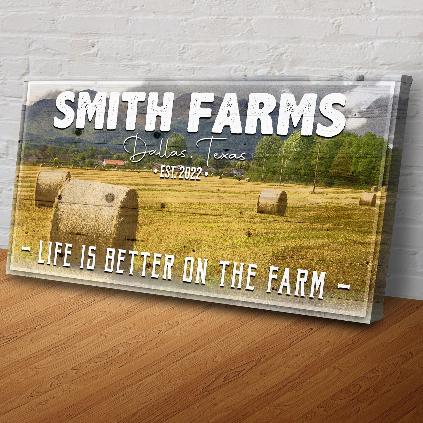 Life Is Better On The Farm Family Sign | Customizable Canvas Style 2 - Image by Tailored Canvases