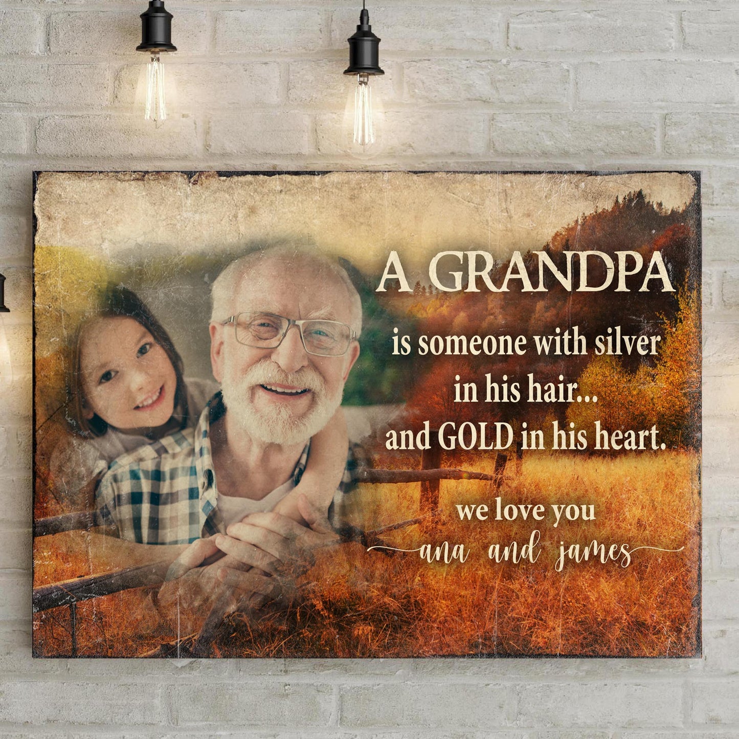 We Love You Grandpa Sign Style 1 - Image by Tailored Canvases