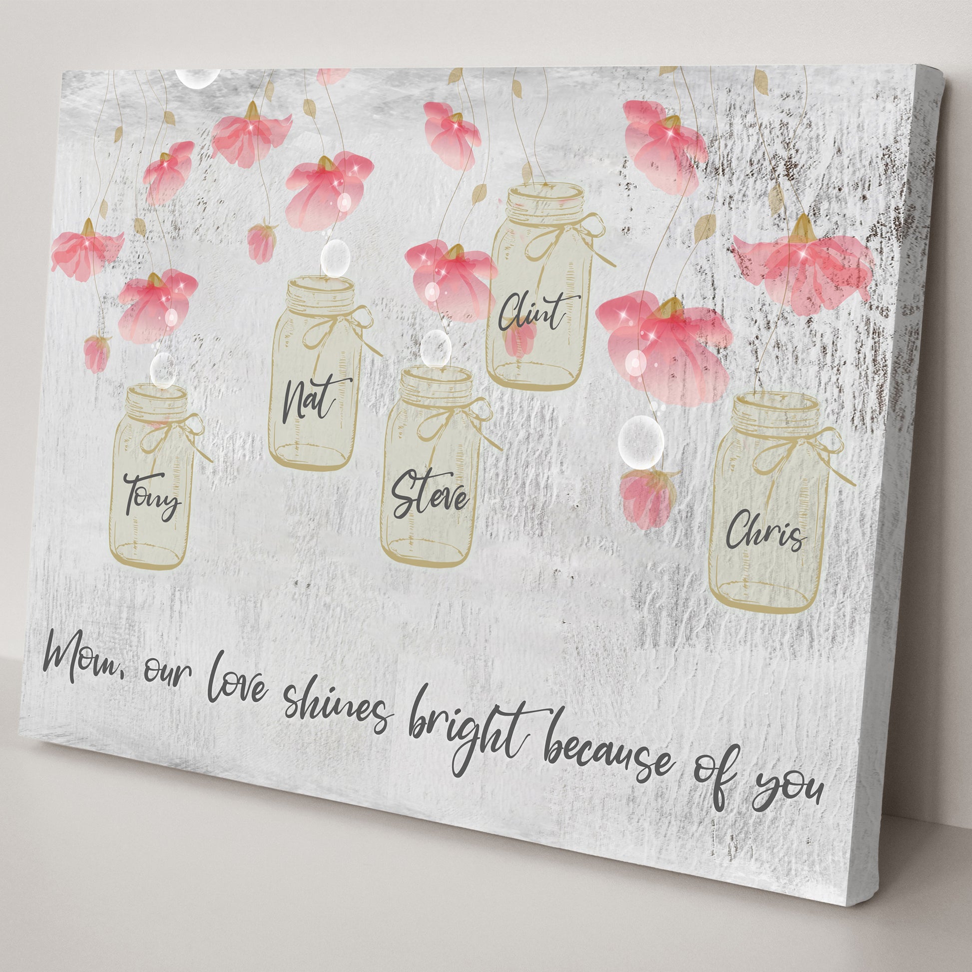 Mom, Our Love Shines Bright Sign Style 2 - Image by Tailored Canvases