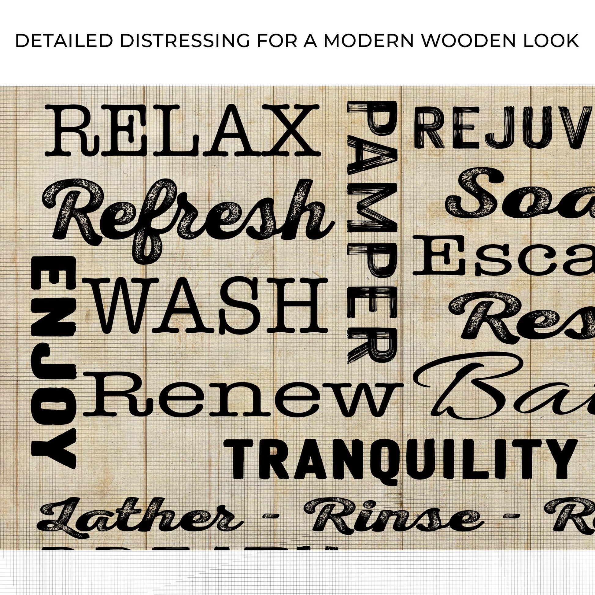 Relax Pamper Rejuvenate Bathroom Sign II Zoom - Image by Tailored Canvases
