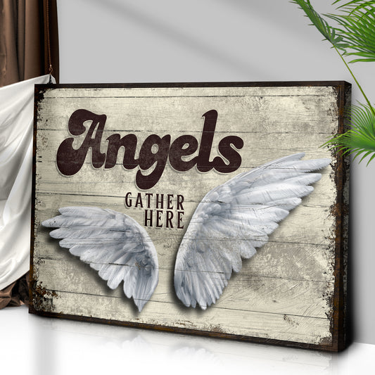 Angels Gather Here Sign II Style 2 - Image by Tailored Canvases