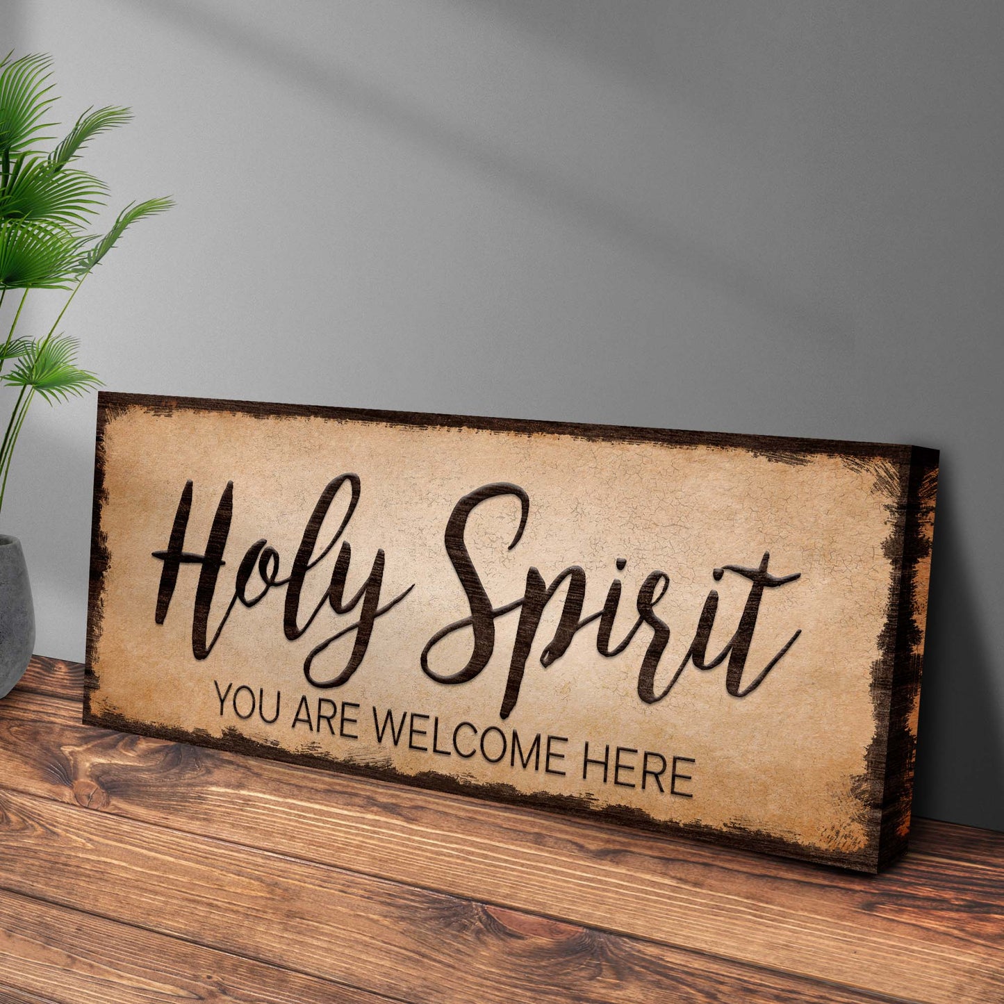 Holy Spirit You Are Welcome Here Sign V Style 2 - Image by Tailored Canvases