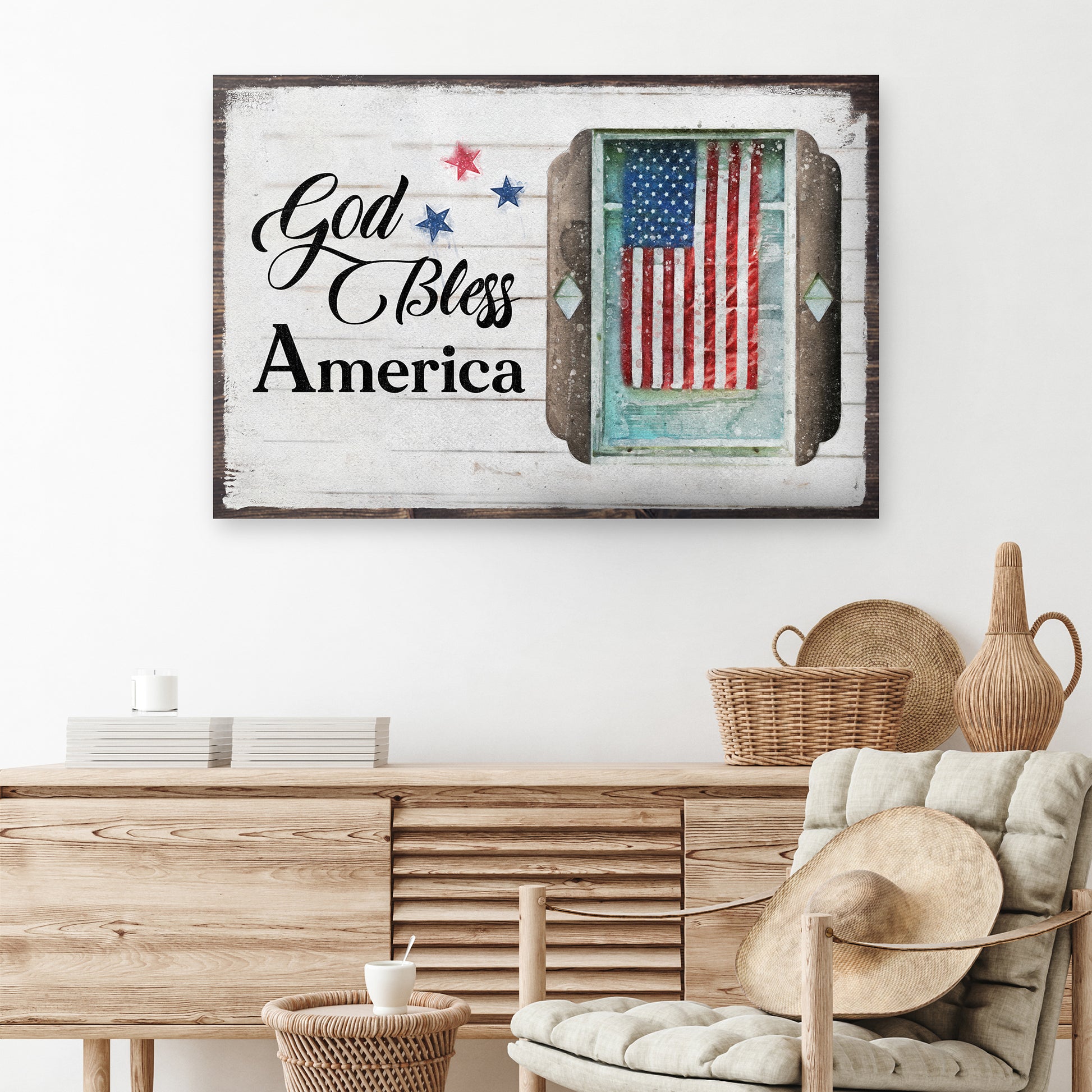 God Bless America Sign V Style 2 - Image by Tailored Canvases