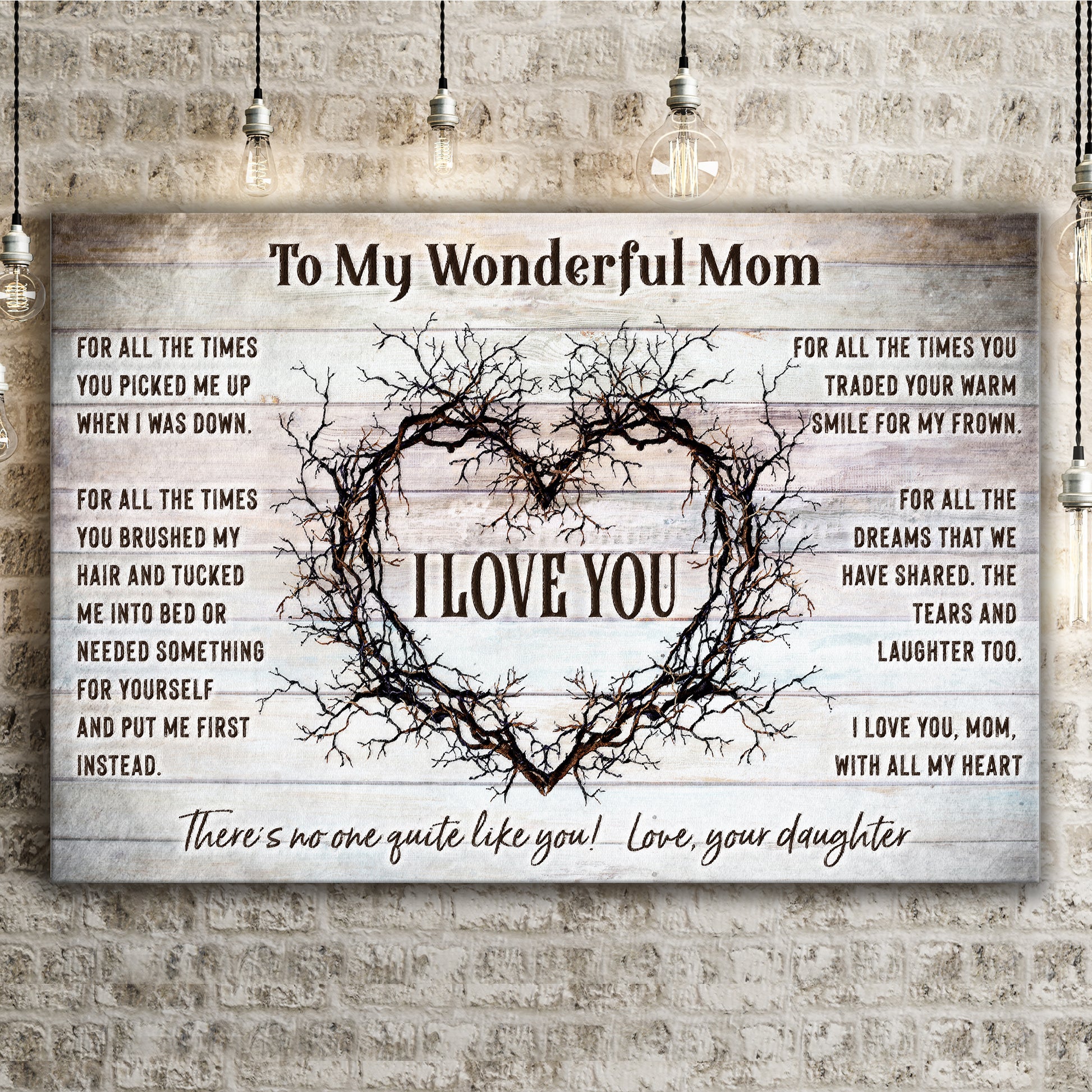 To My Wonderful Mom Happy Mother's Day Sign Style 2 - Image by Tailored Canvases